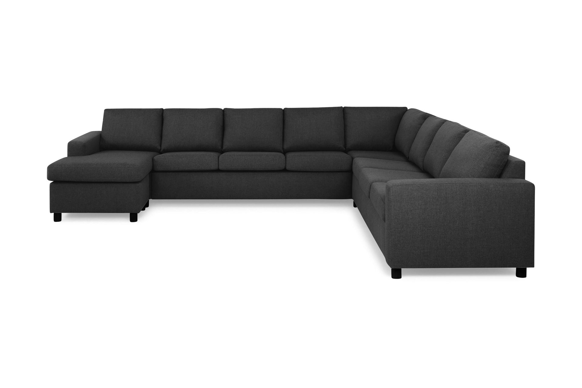 Crazy 7-sits V&auml;ndbar U-formad XX-Large H&ouml;rnsoffa med divan i Tyg - Antracit
