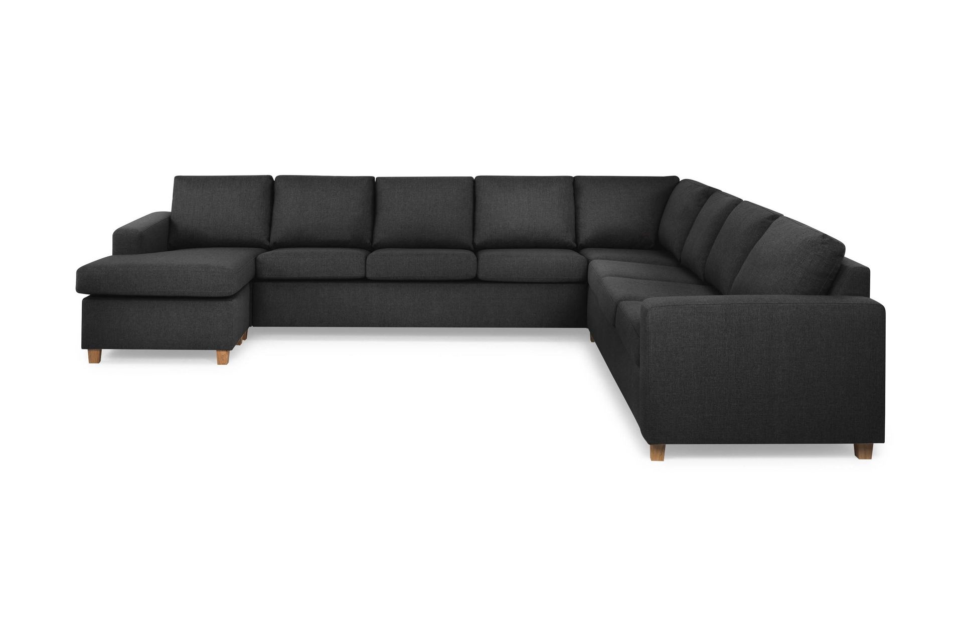 Crazy 7-sits V&auml;ndbar U-formad XX-Large H&ouml;rnsoffa med divan i Tyg - Antracit