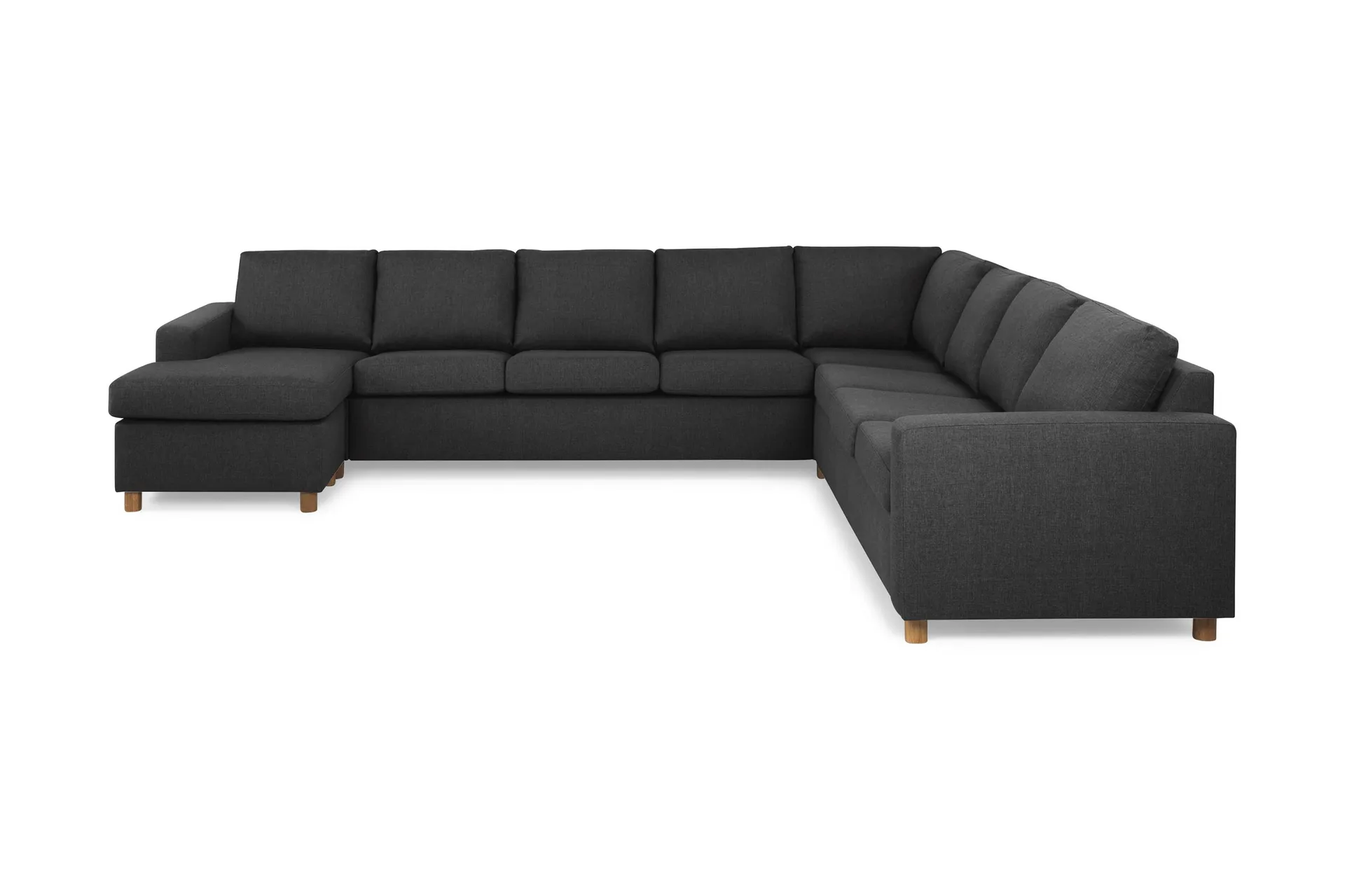 Crazy 7-sits V&auml;ndbar U-formad XX-Large H&ouml;rnsoffa med divan i Tyg - Antracit