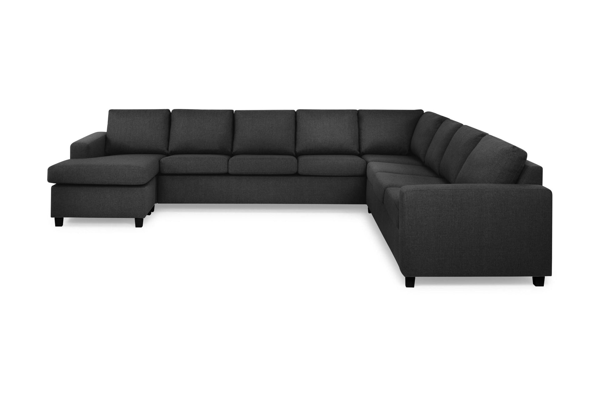 Crazy 7-sits V&auml;ndbar U-formad XX-Large H&ouml;rnsoffa med divan i Tyg - Antracit