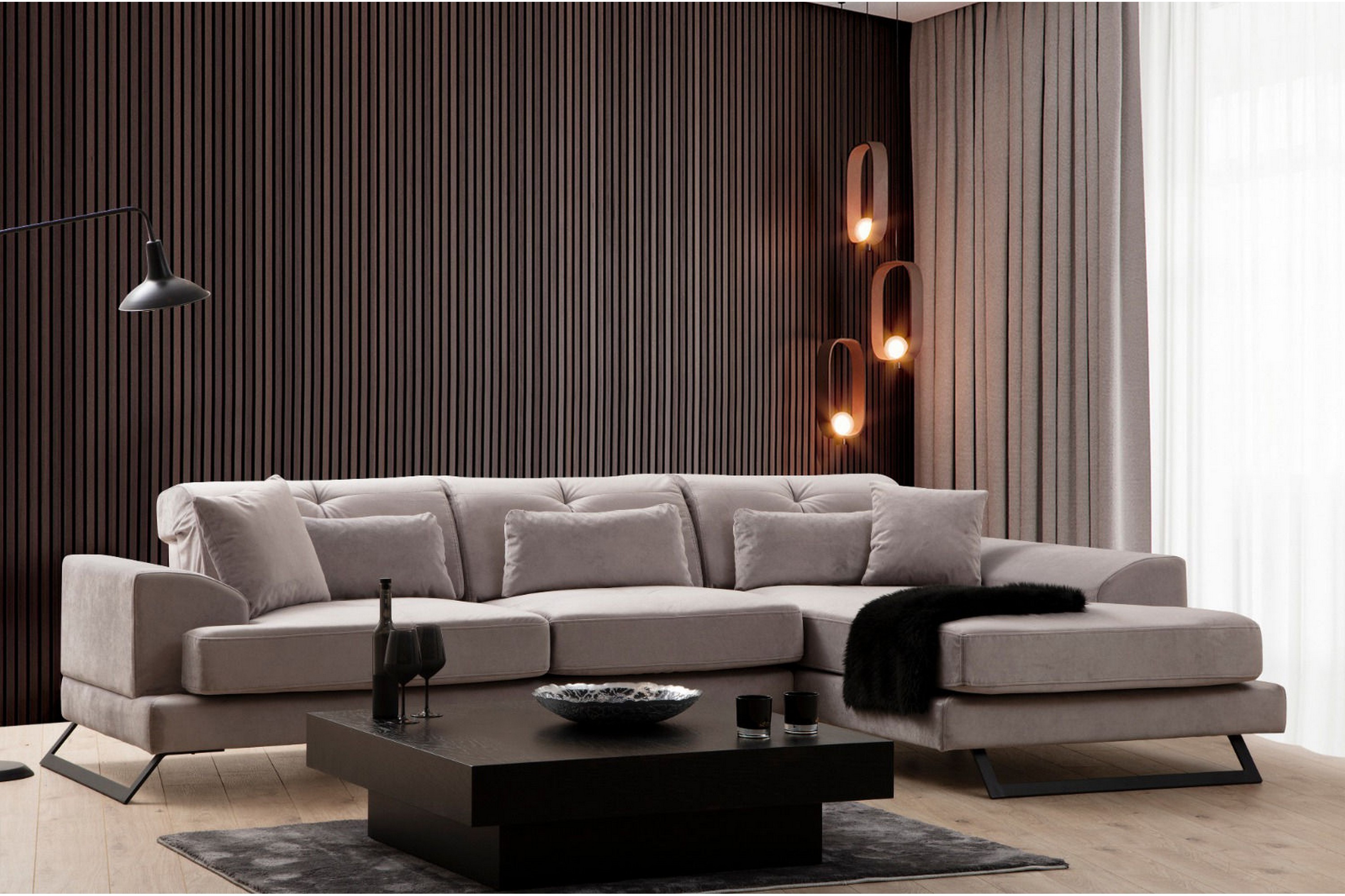 divansoffa 3-sits janavia - grå