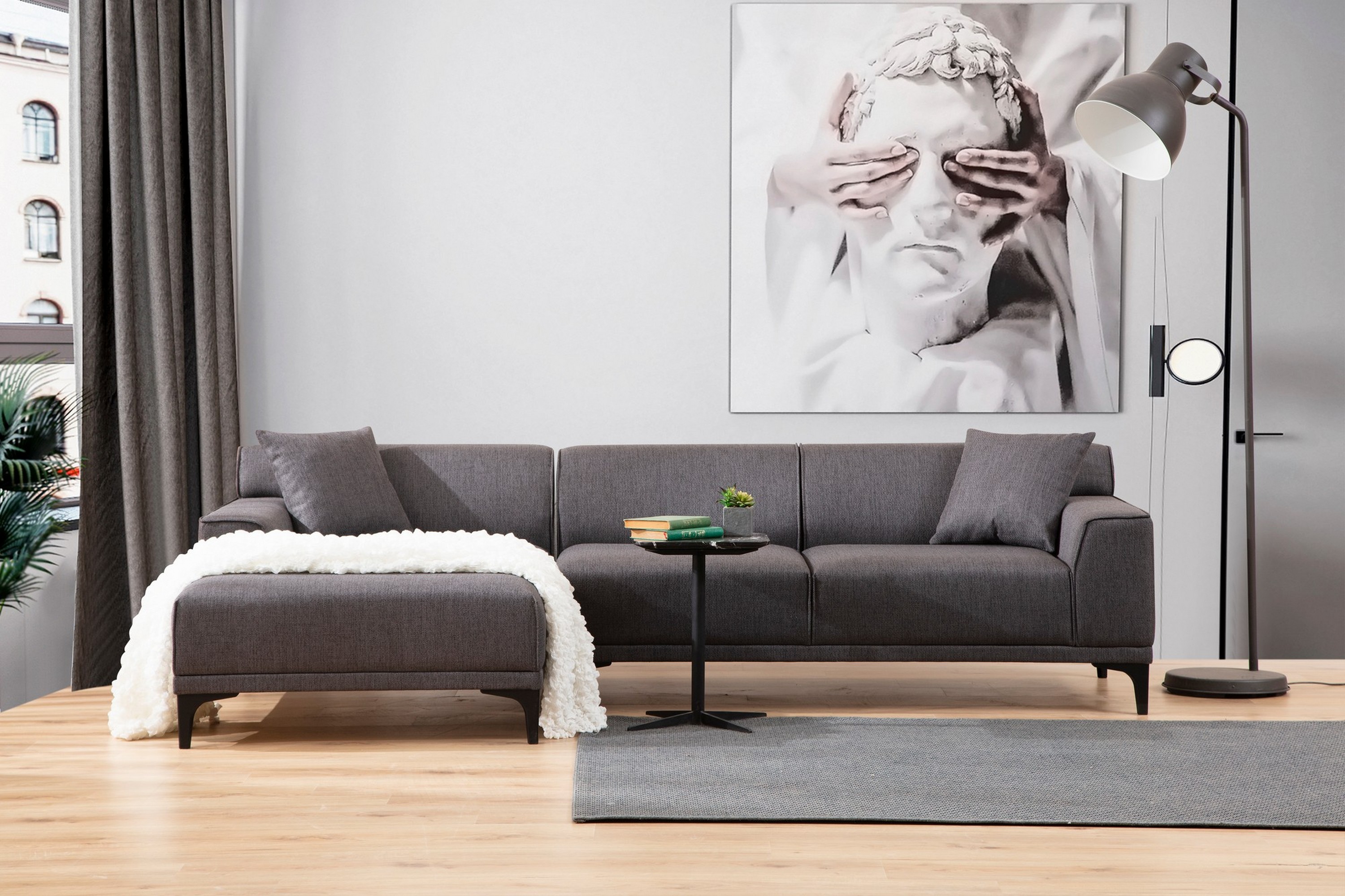 Divansoffa 3-sits Smithton Antracit
