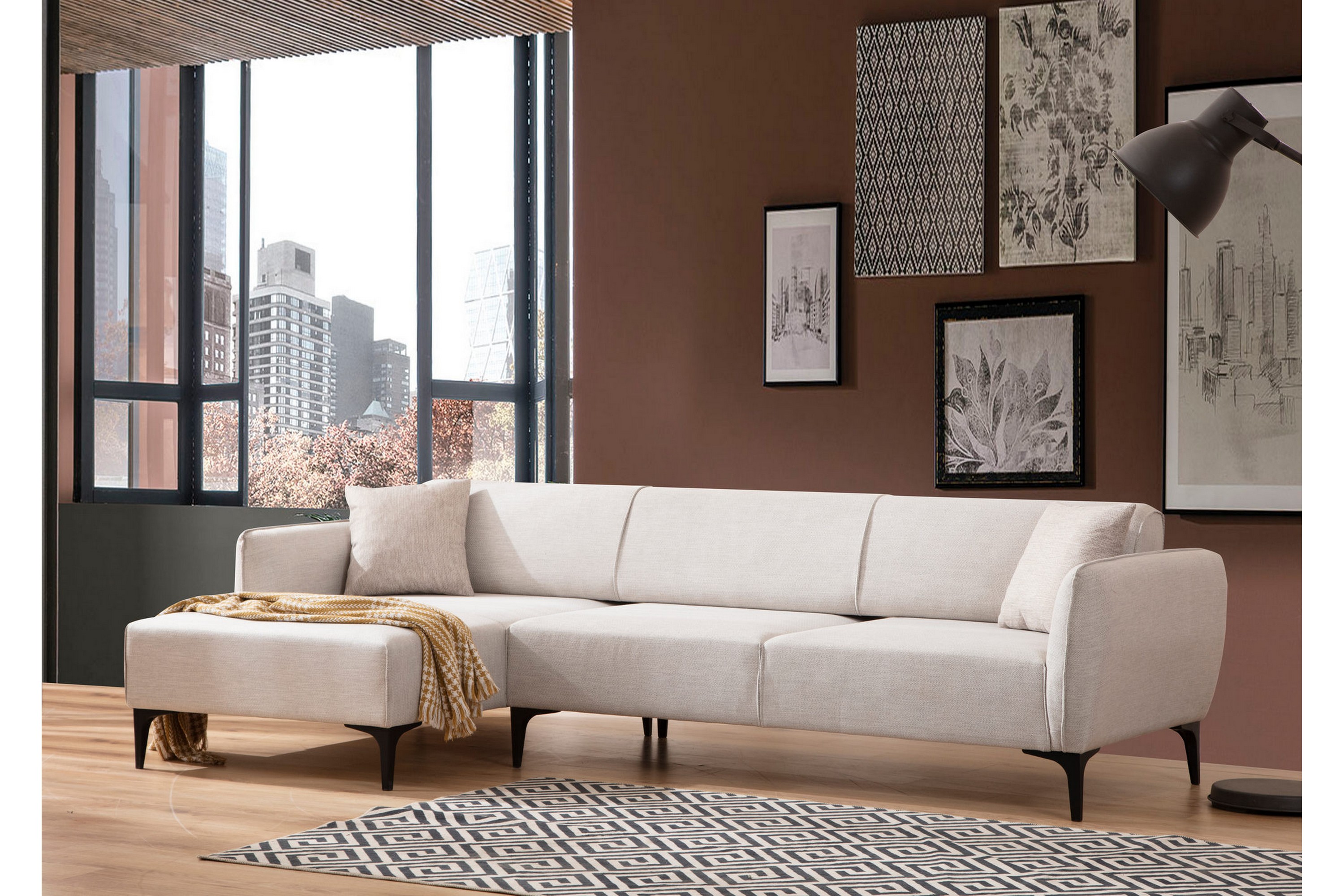 Divansoffa 3-sits Wangaratta Vit