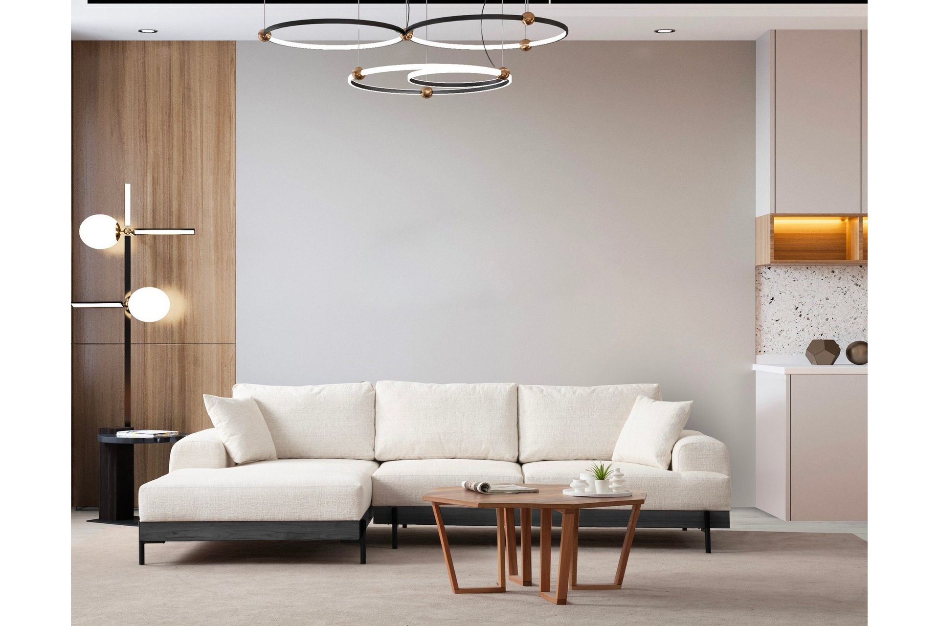 eti hörnsoffa 3-sits - vit