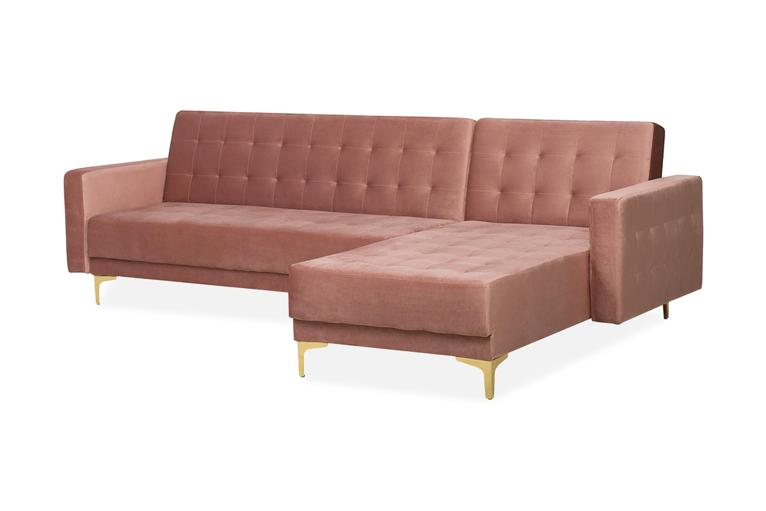 Hörnbäddsoffa med Fotpall Najera Rosa