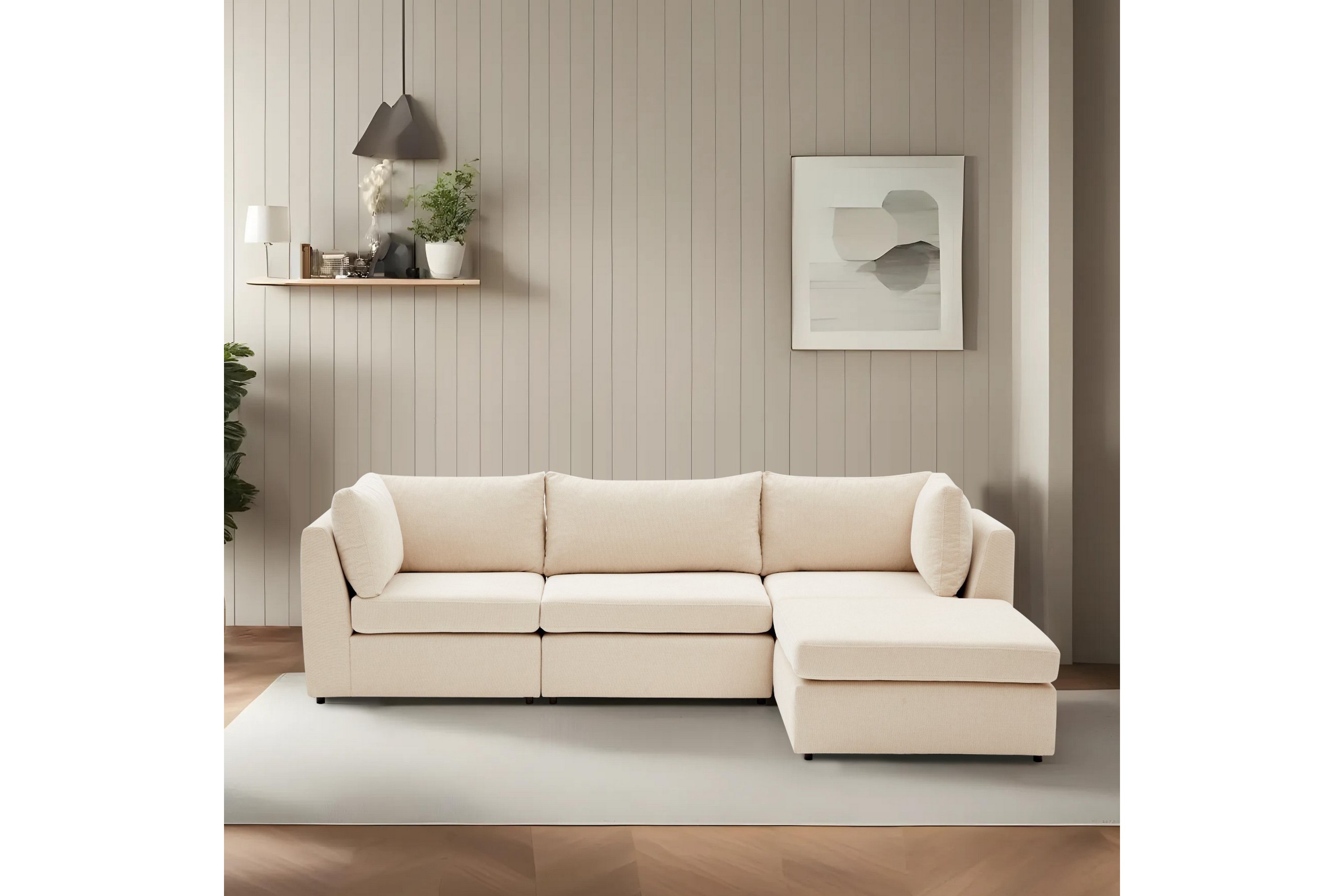 Hörnsoffa Bulmaca 3-sits Beige