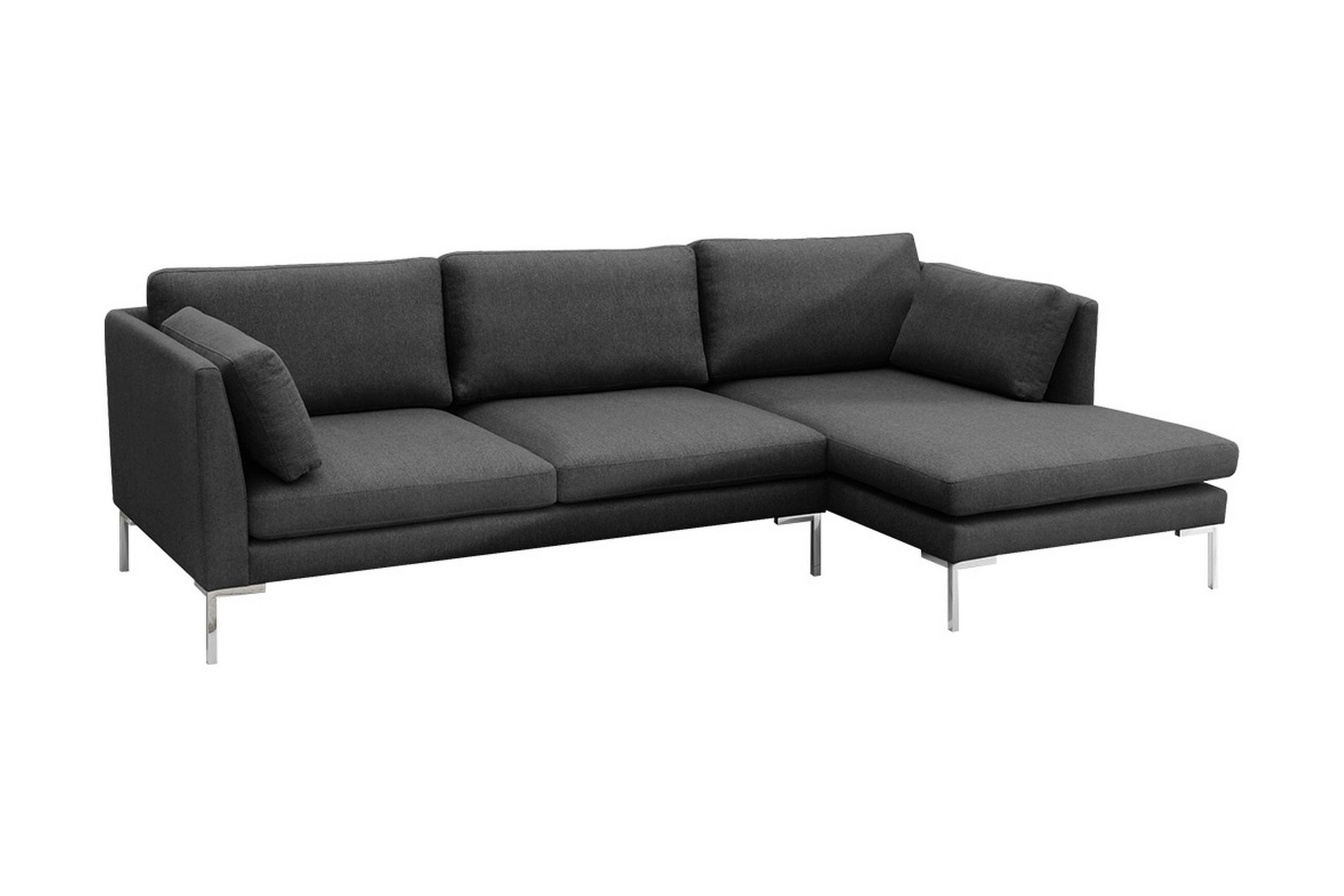 divansoffa octavius 278x162x86 cm - svart/grå