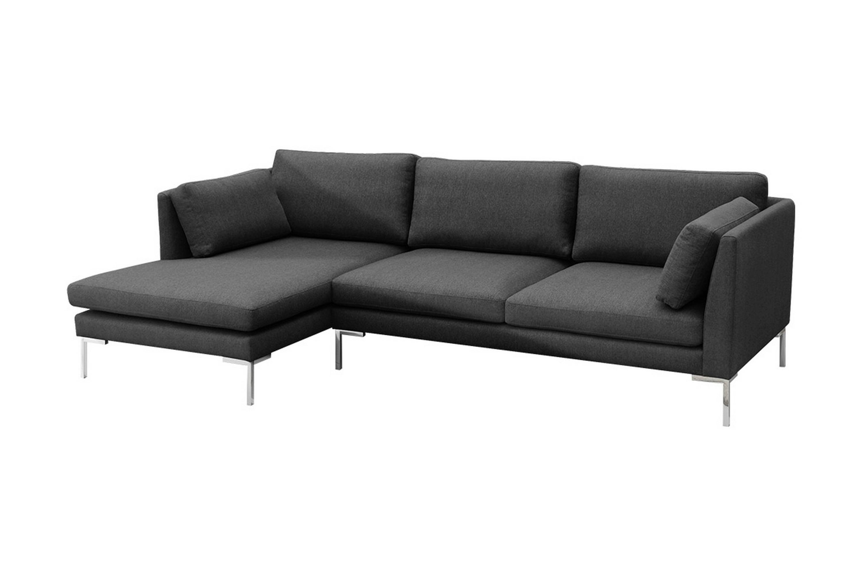 divansoffa octavius 278x162x86 cm - svart/grå