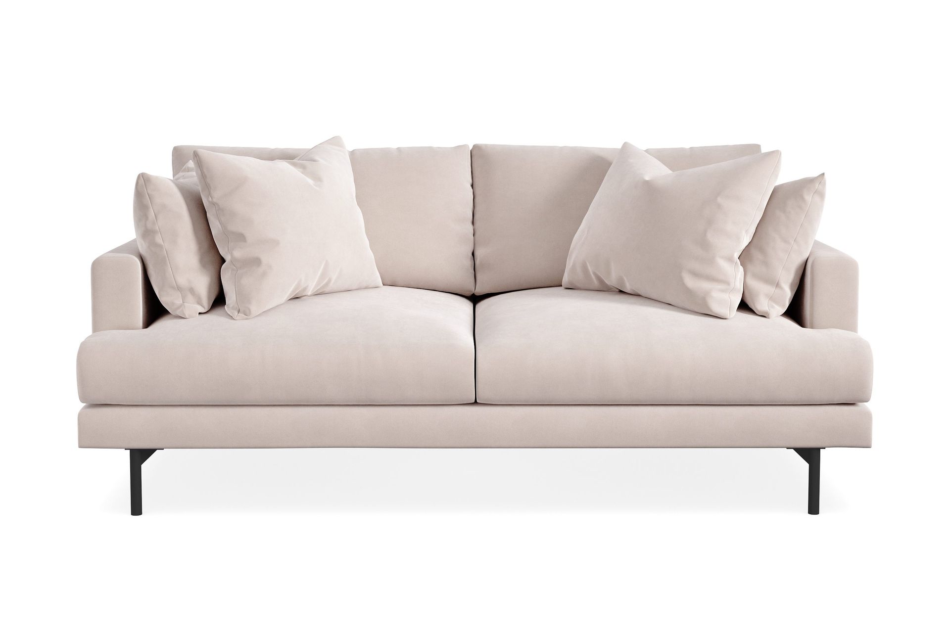 menard 3-sits djup sammetssoffa 205 cm bred - beige