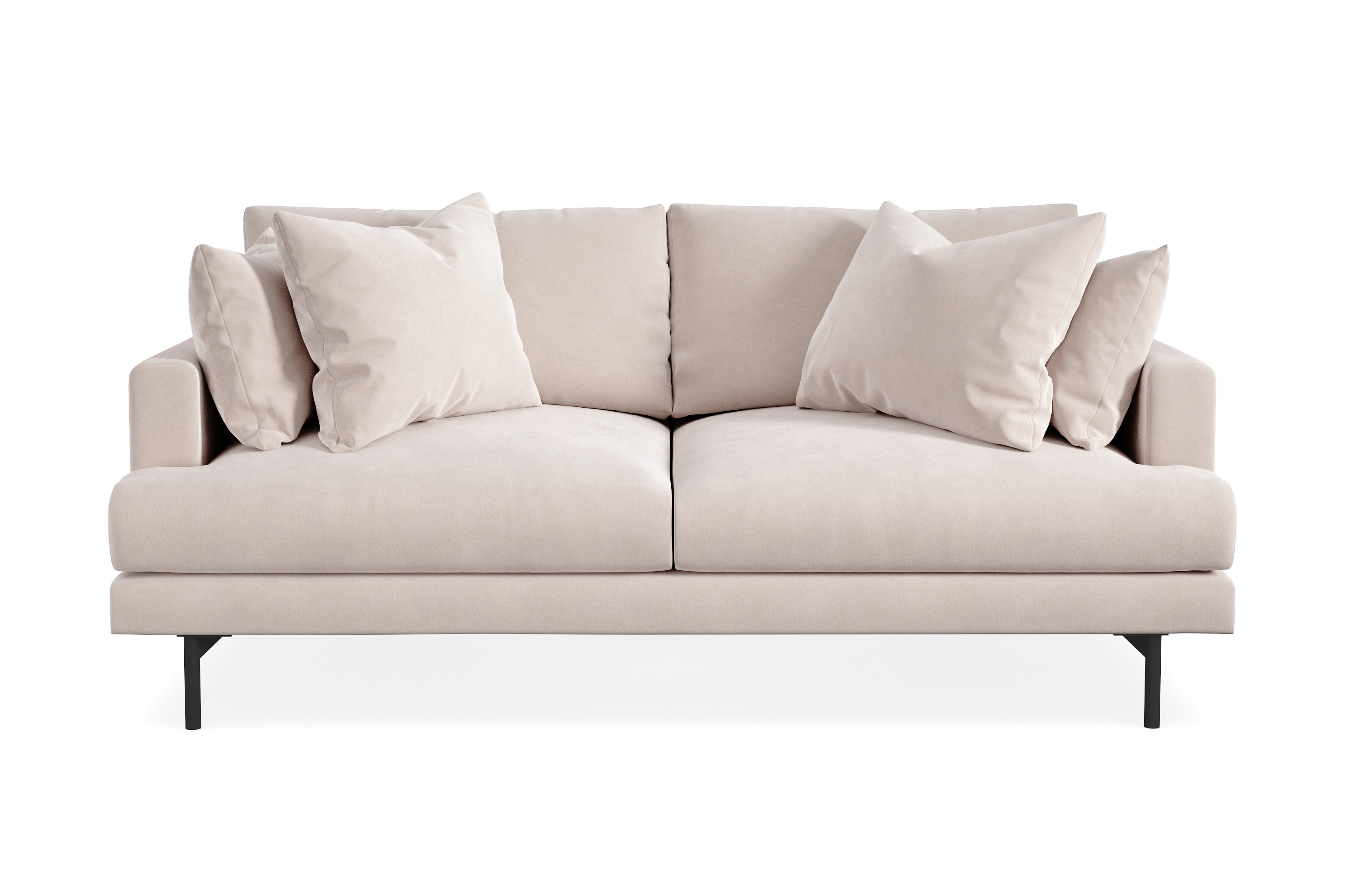 menard 3-sits djup sammetssoffa 205 cm bred - beige