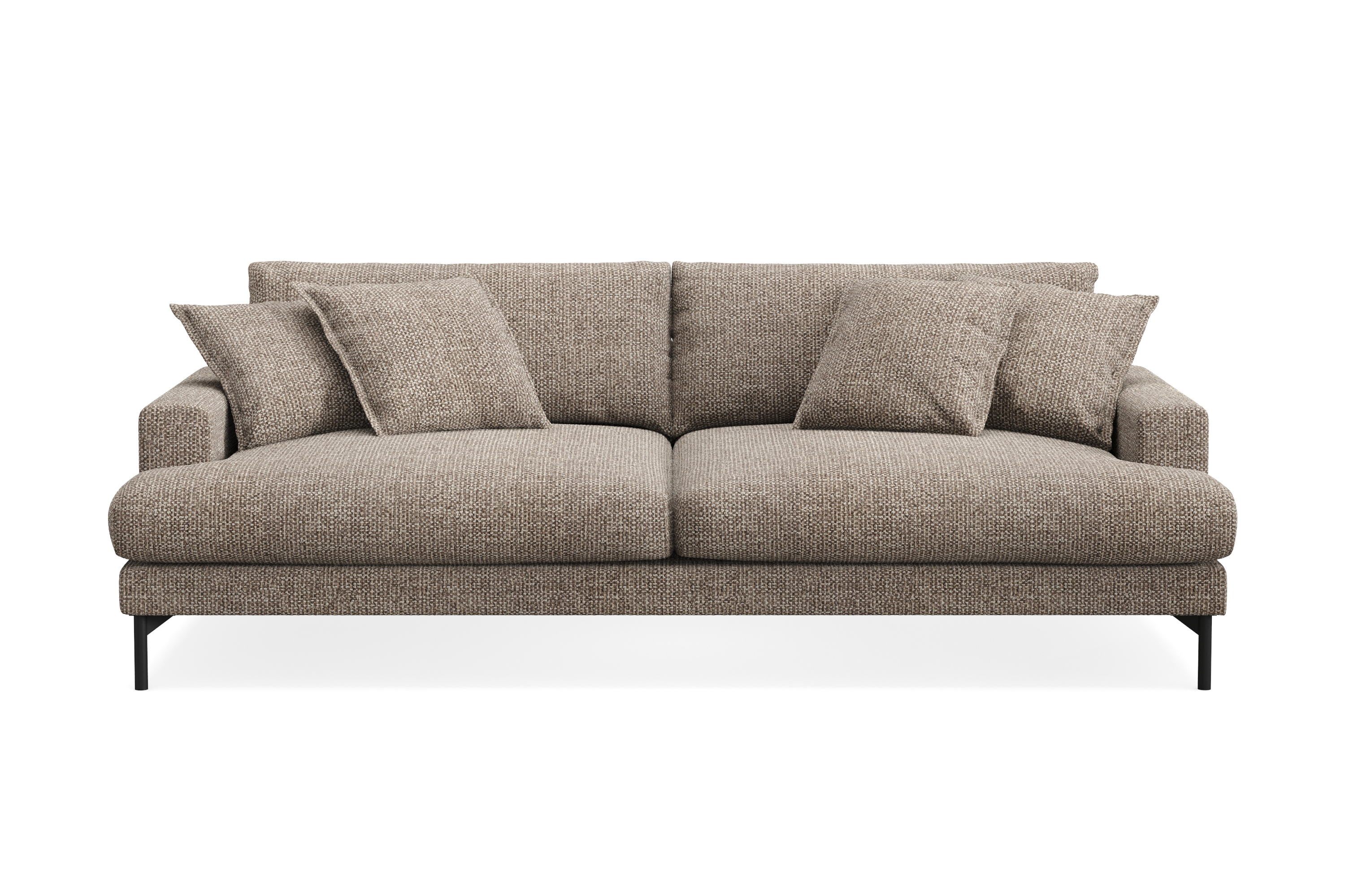 menard premium 4-sits djup soffa i chenille - brun