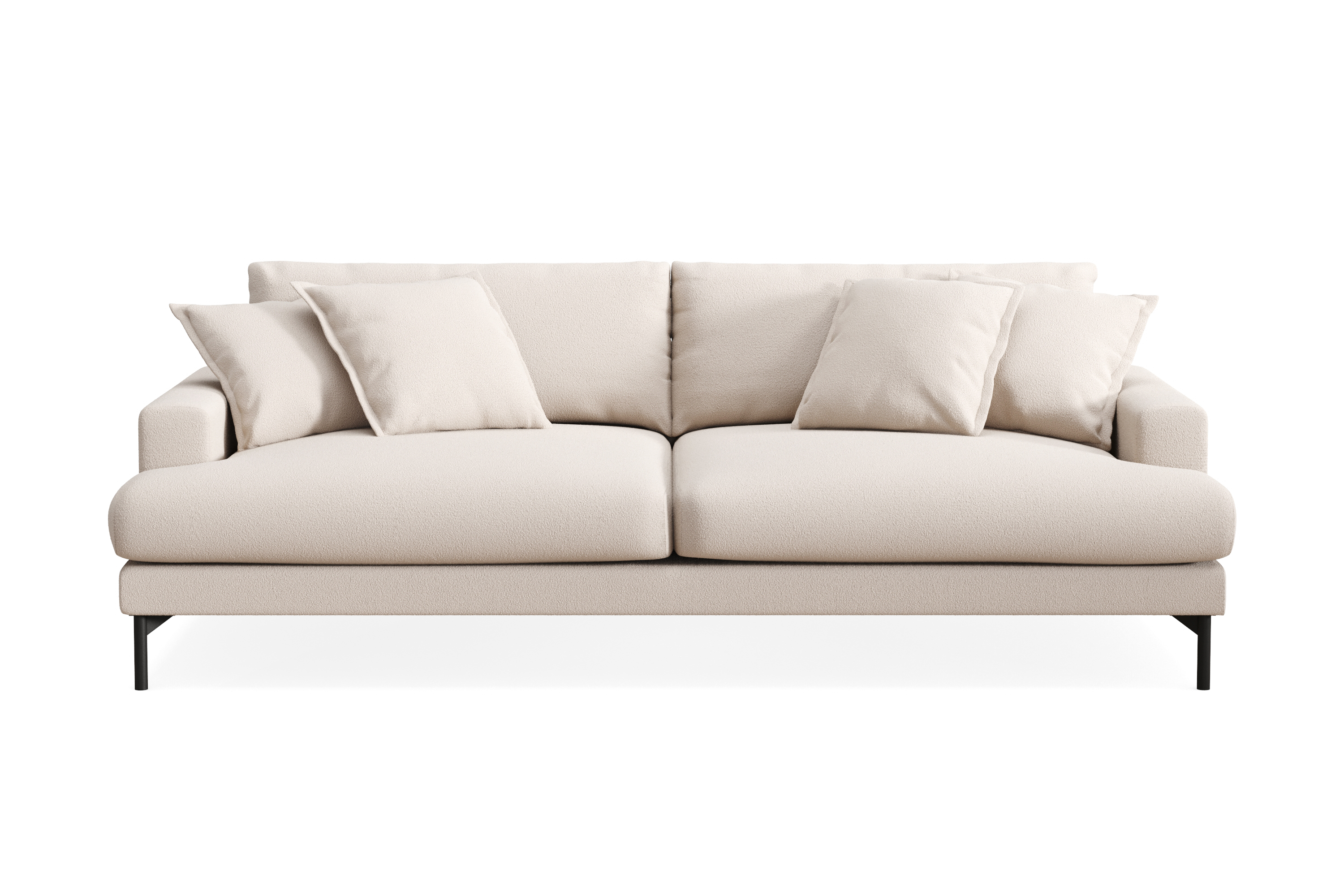menard premium 4-sits djup soffa i bouclé - ljusbeige