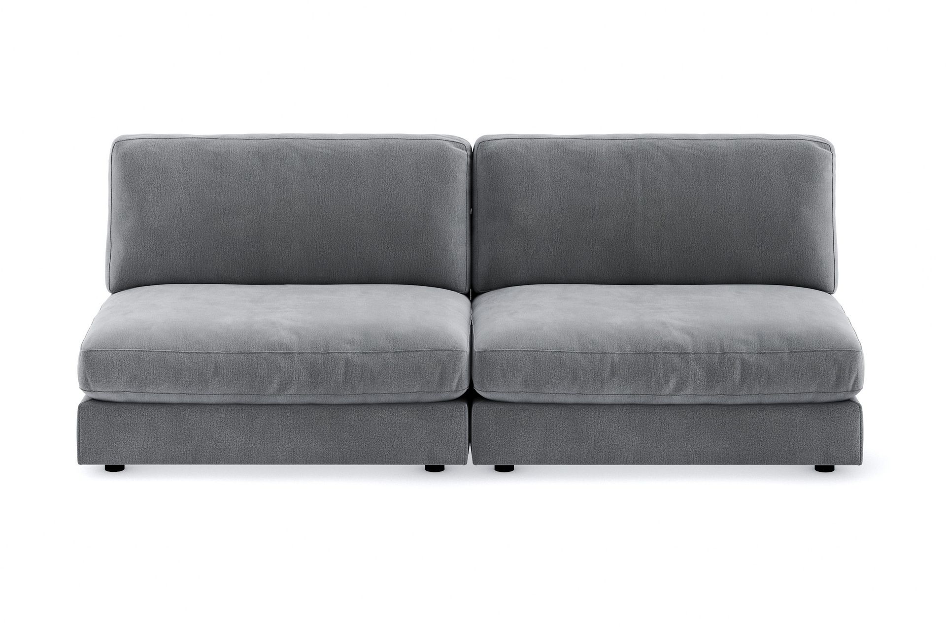 Arken 4-sits Modulsoffa i Sammet - Ljusgr&aring;