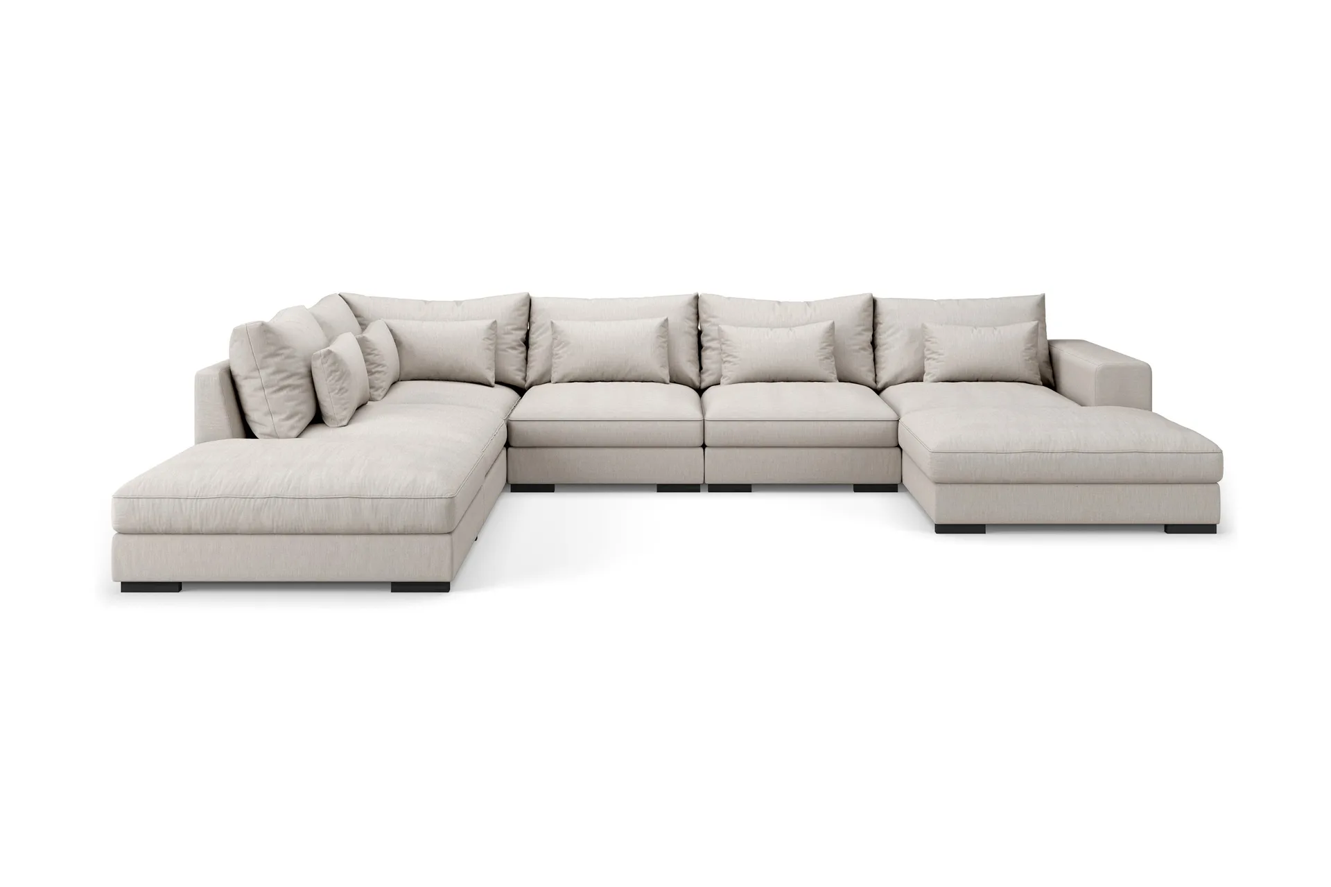 Dubai Stor U-modulsoffa med Divan H&ouml;ger 432 cm Extra Djup - Beige