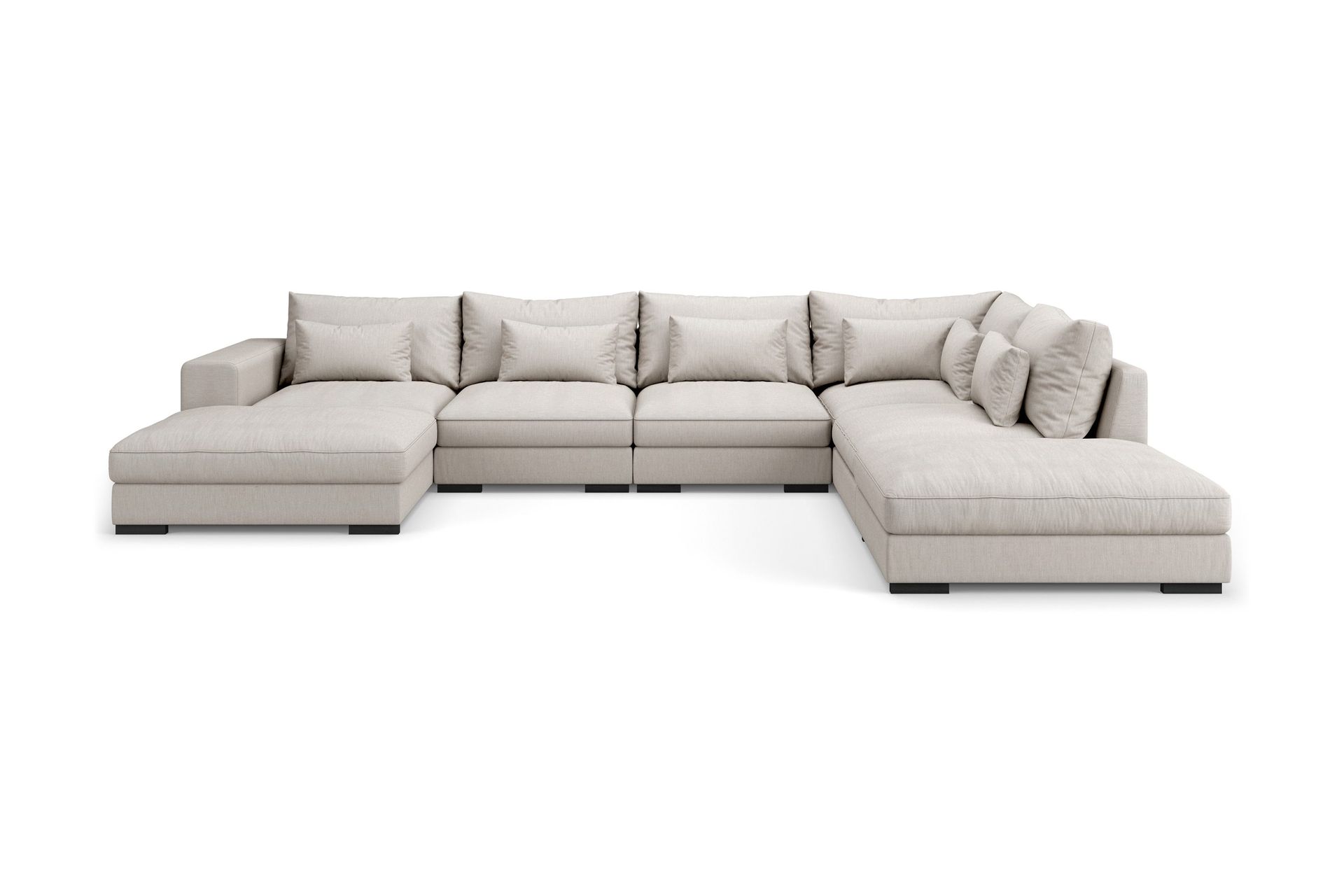 Dubai Stor U-modulsoffa med Divan V&auml;nster 432 cm Extra Djup - Beige