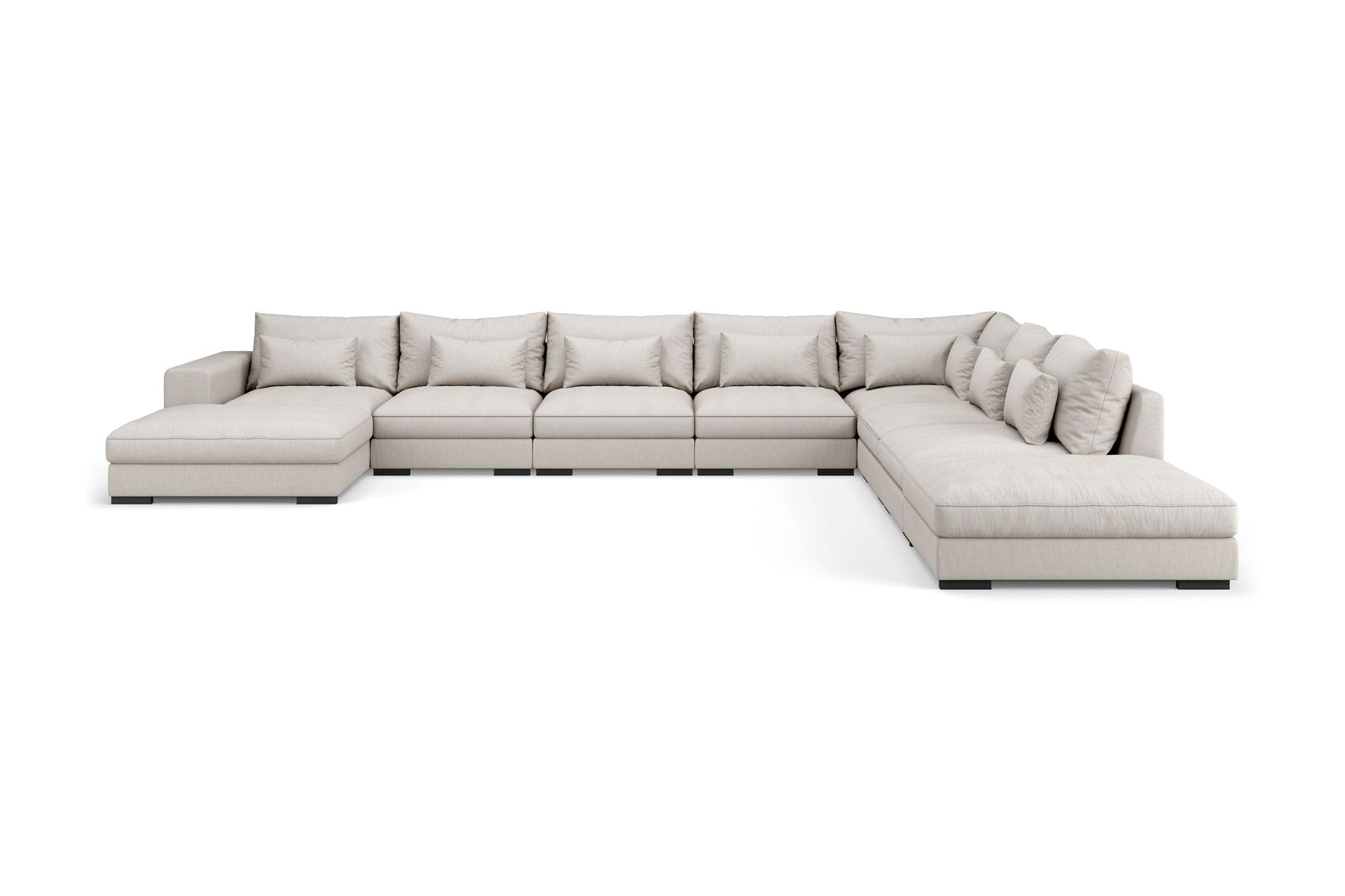 Dubai U-modulsoffa Large med Divan V&auml;nster Extra Djup - Beige
