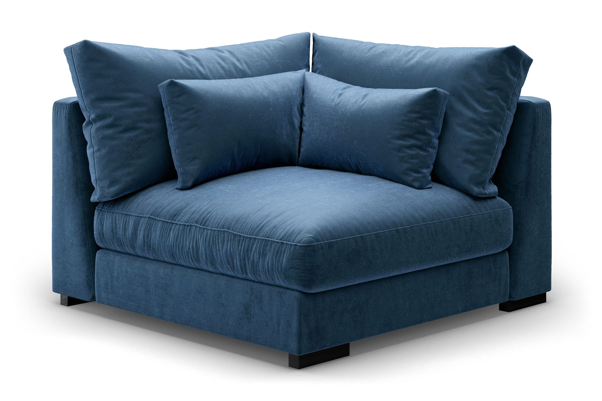 dubai hörnmodul sammet - blå