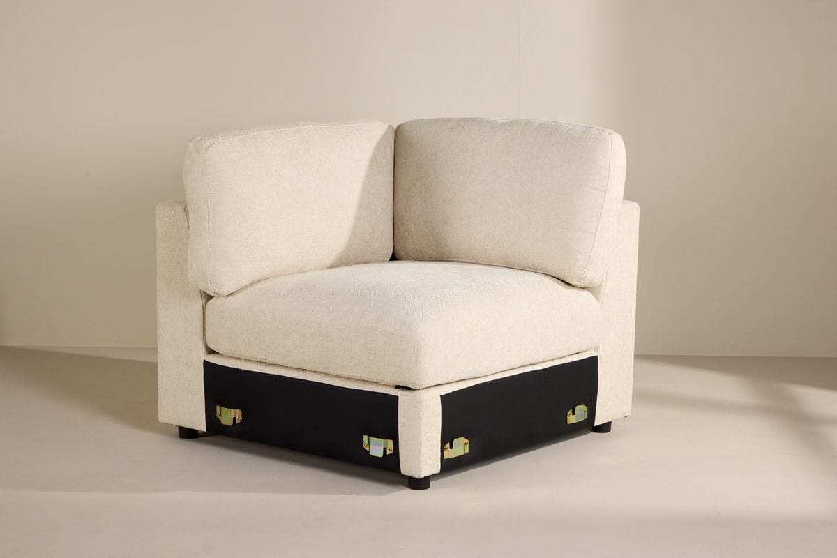 Hörnmodul Salerno i Tyg - Beige