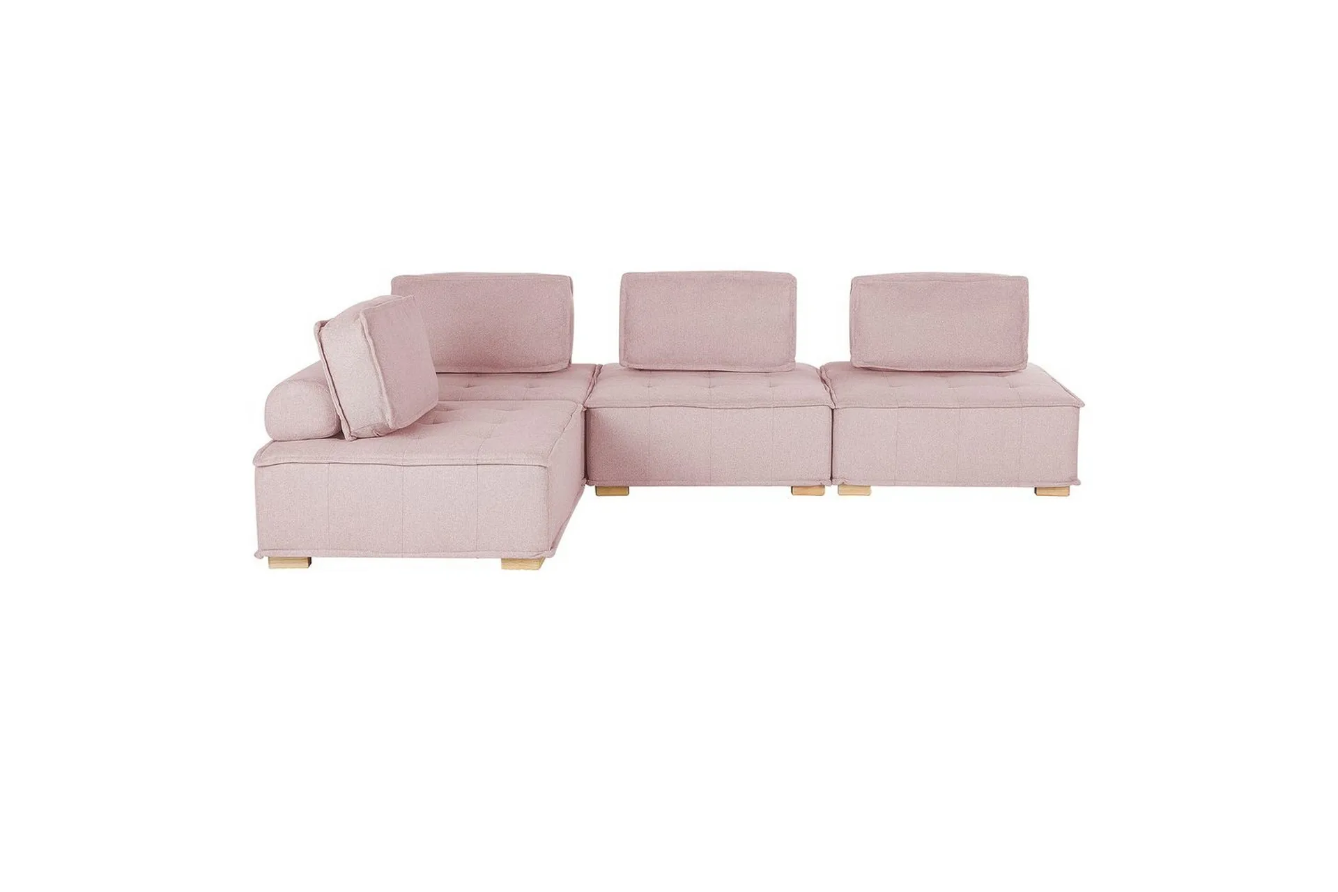 Hörnsoffa Tibro Rosa/ljust trä - Rosa/ljust trä