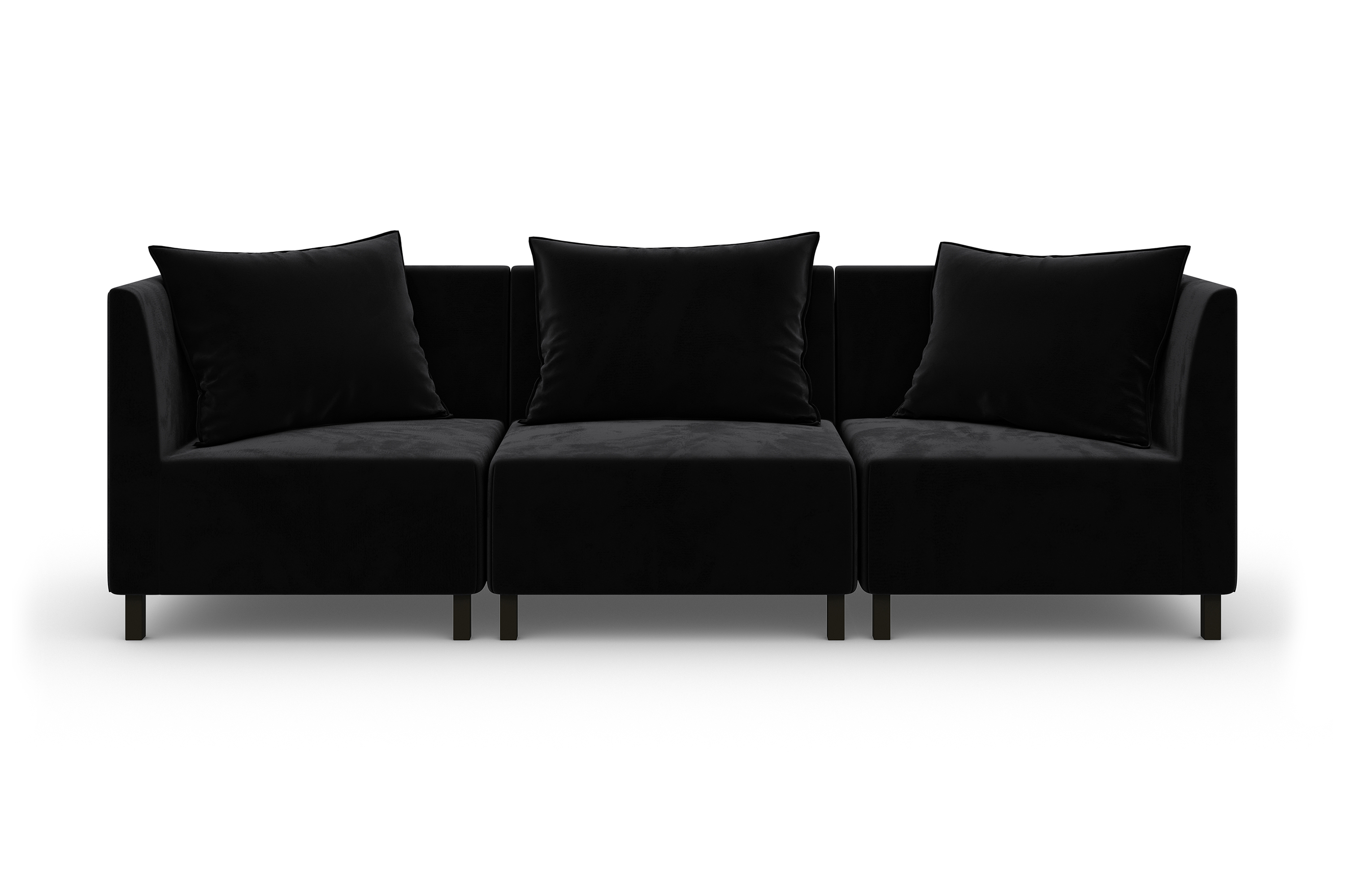 Modulsoffa Darlene 3-sits Sammet Svart