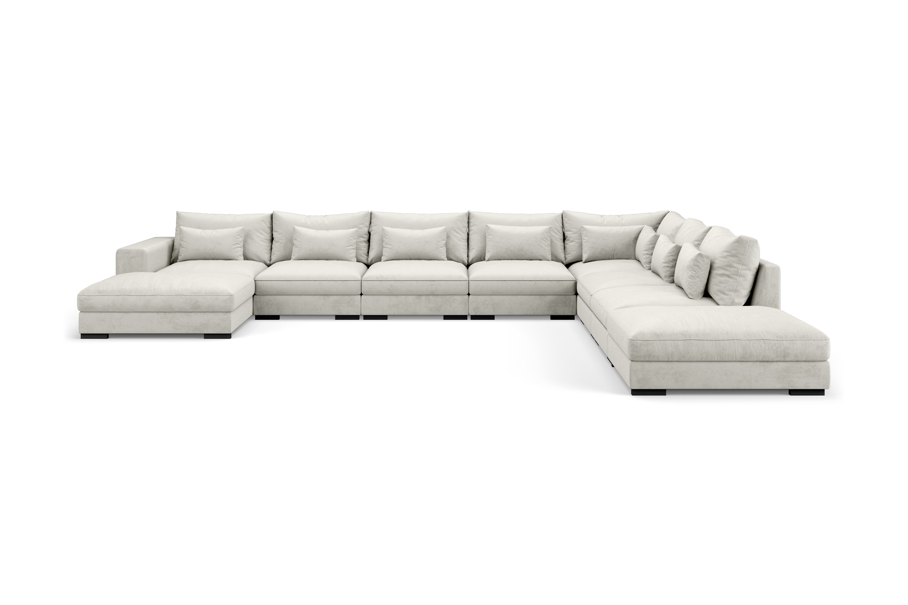 U-modulsoffa Columbus Large med Divan Vänster Sammet Vit
