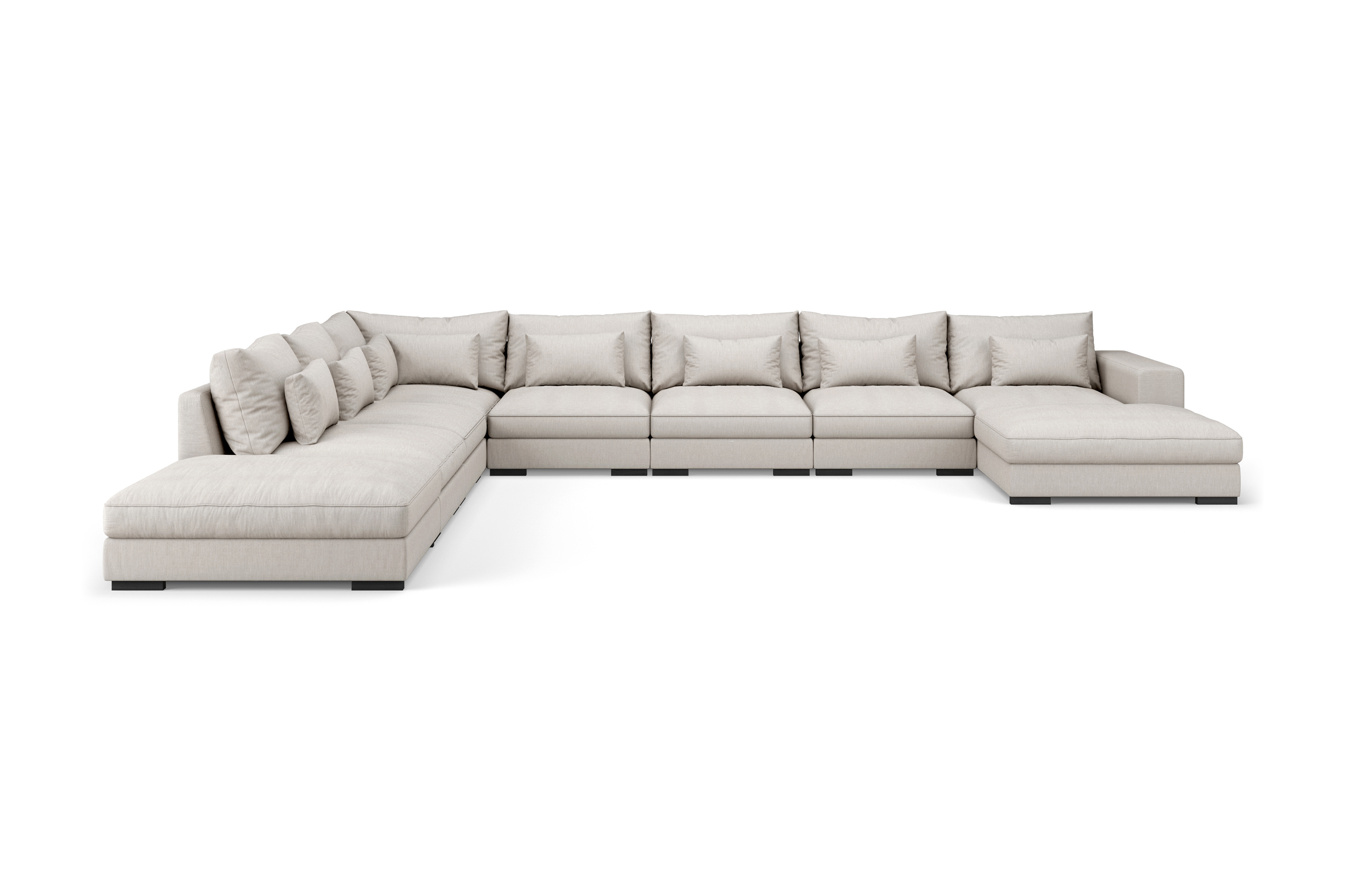 u-modulsoffa dubai large med divan höger - beige