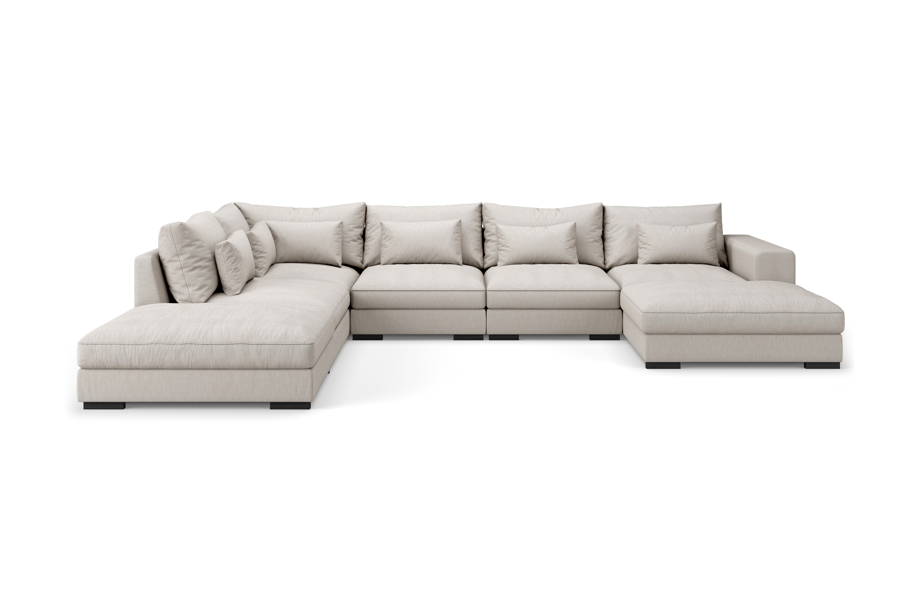 u-modulsoffa dubai med divan höger - beige