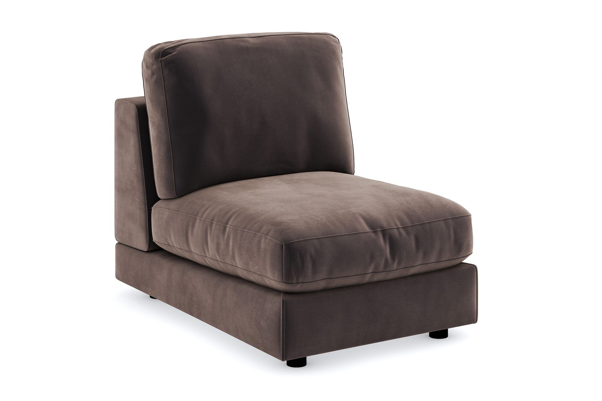 Arken 1-sits Mittmodul i Sammet 70 cm bred - Brun