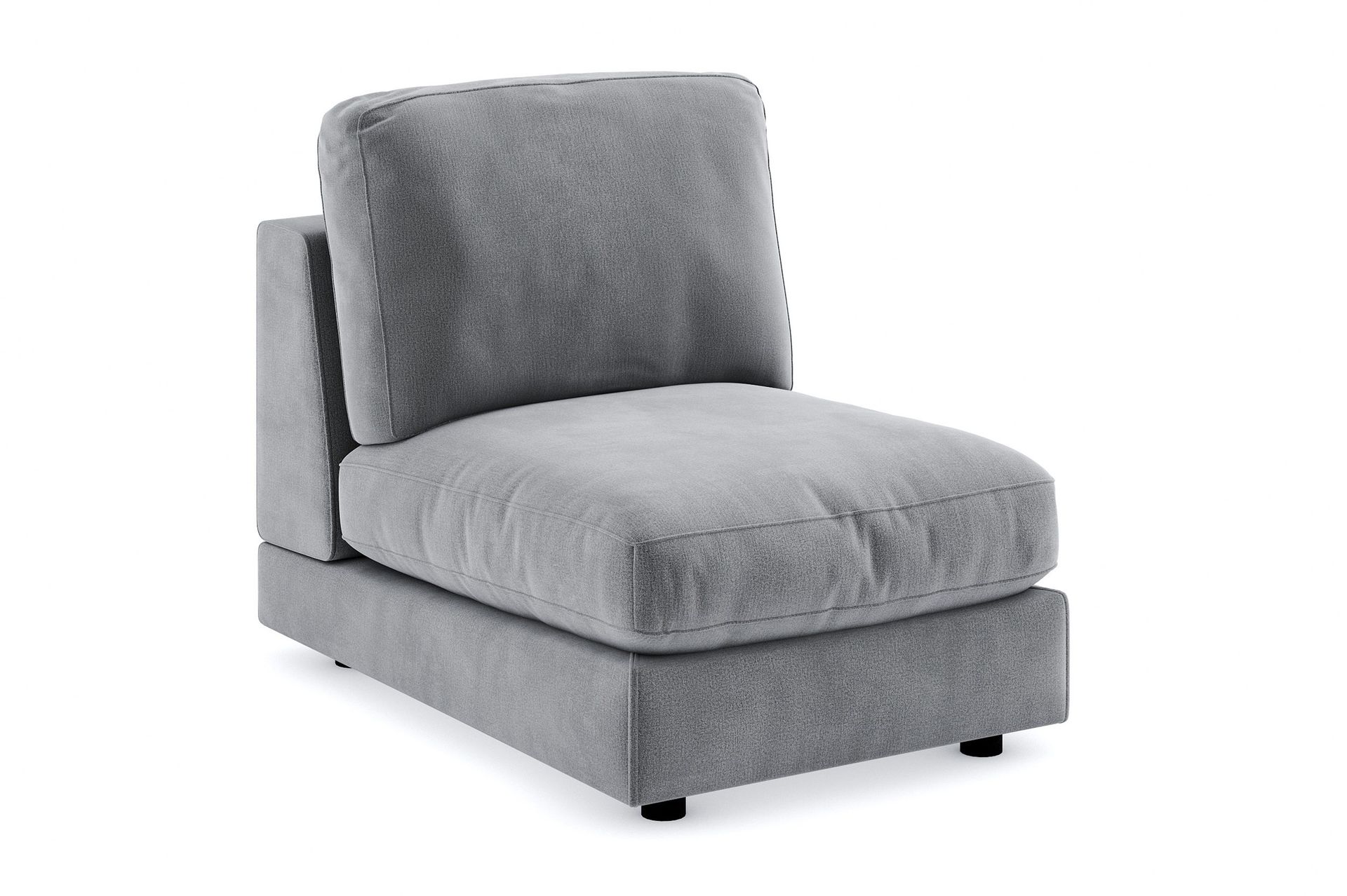 Arken 1-sits Mittmodul i Sammet 70 cm bred - Ljusgr&aring;