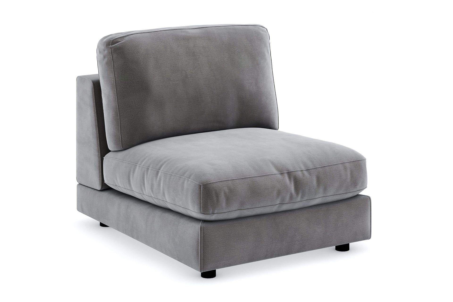 Arken 1-sits Mittmodul i Sammet 90 cm bred - M&ouml;rkgr&aring;