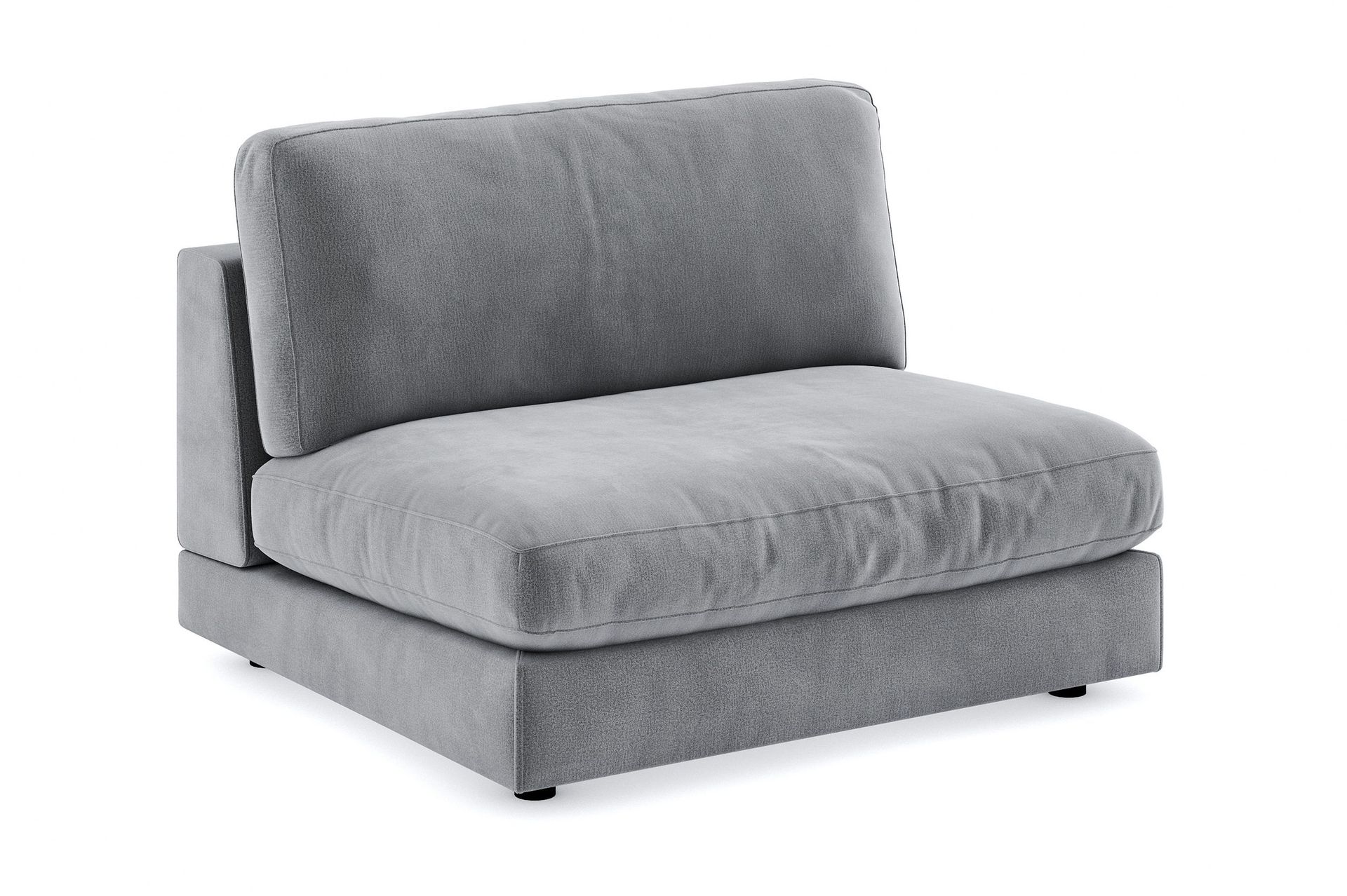 Arken 2-sits Mittmodul i Sammet 120 cm bred - Ljusgr&aring;