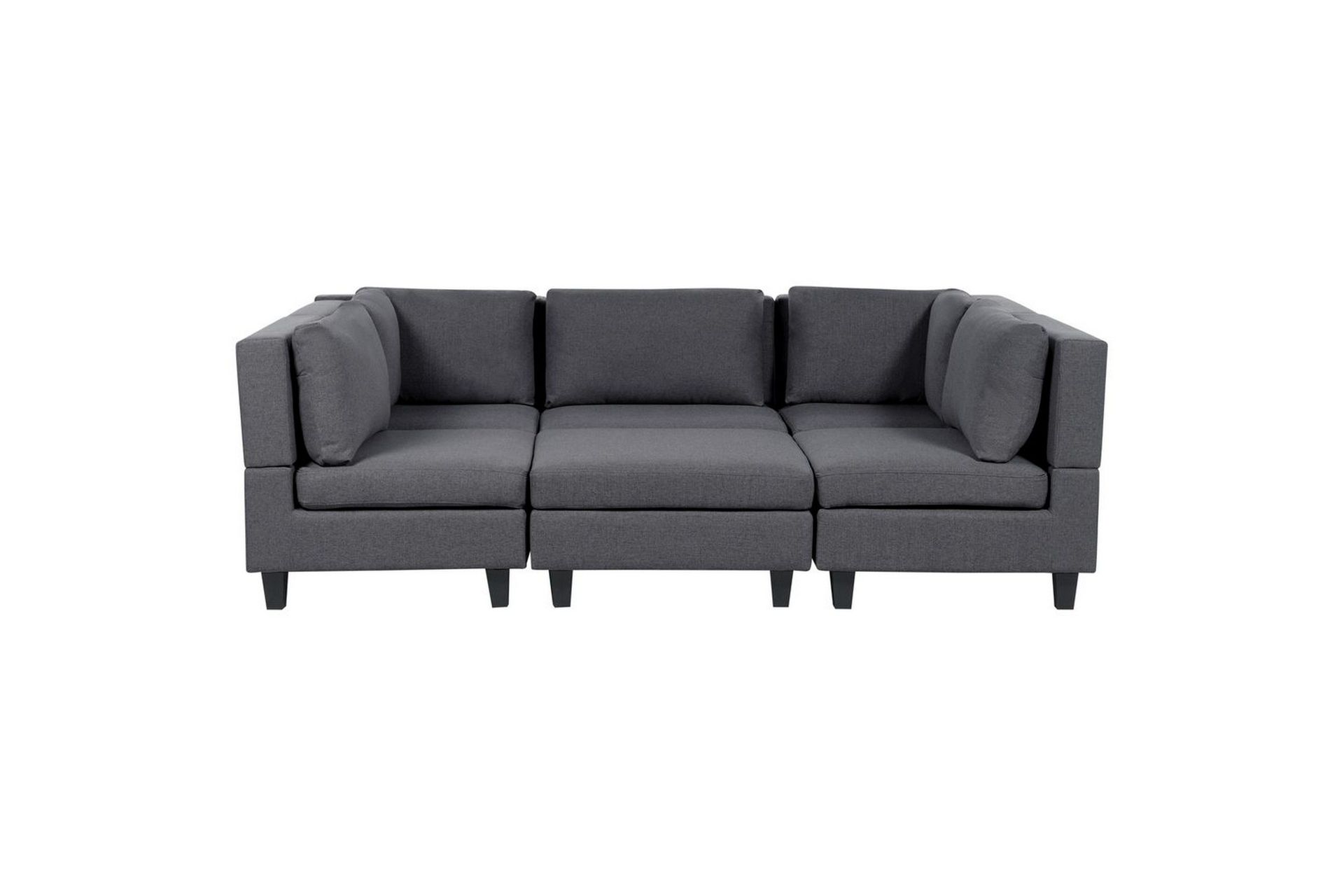 Modulsoffa med ottoman Unstad Grå/svart - Grå/svart