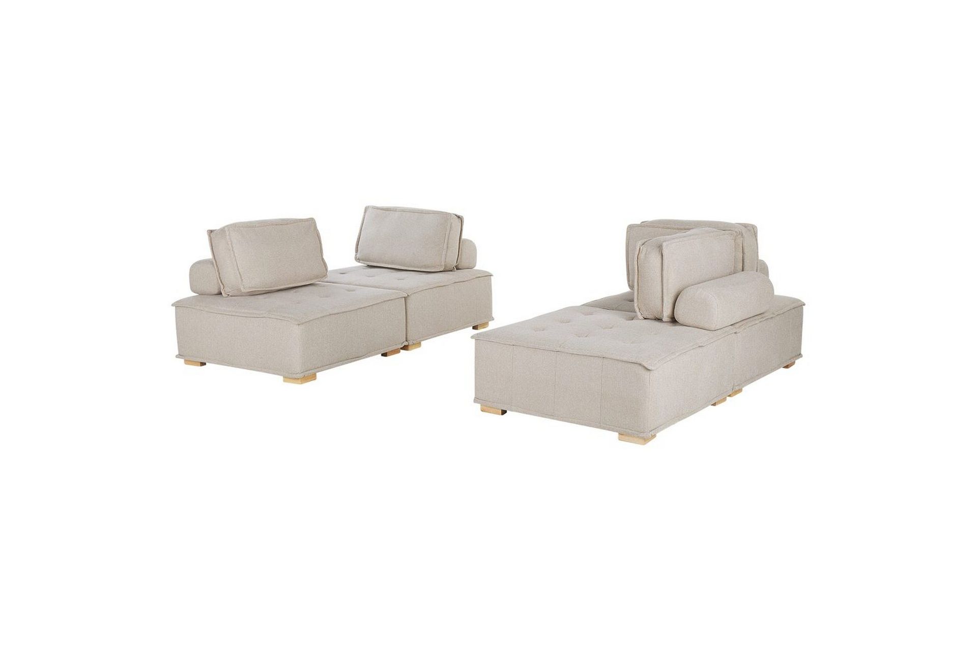 Modulsoffa Tibro Beige/ljust tr&auml; - Beige/ljust tr&auml;