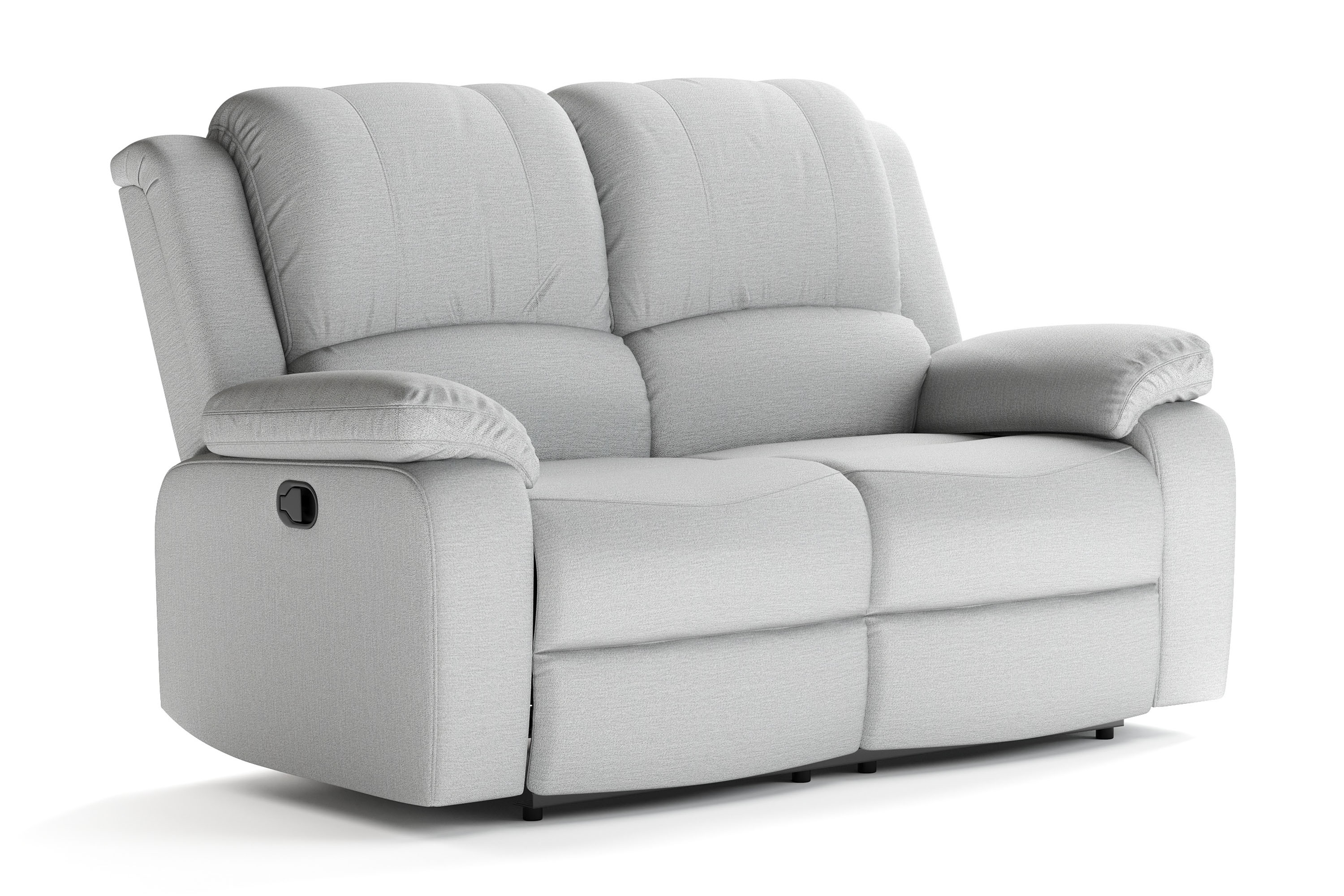 Norbo Liten reclinersoffa Fällbar soffa 2-sits Biosoffa i Tyg Ljusgrå