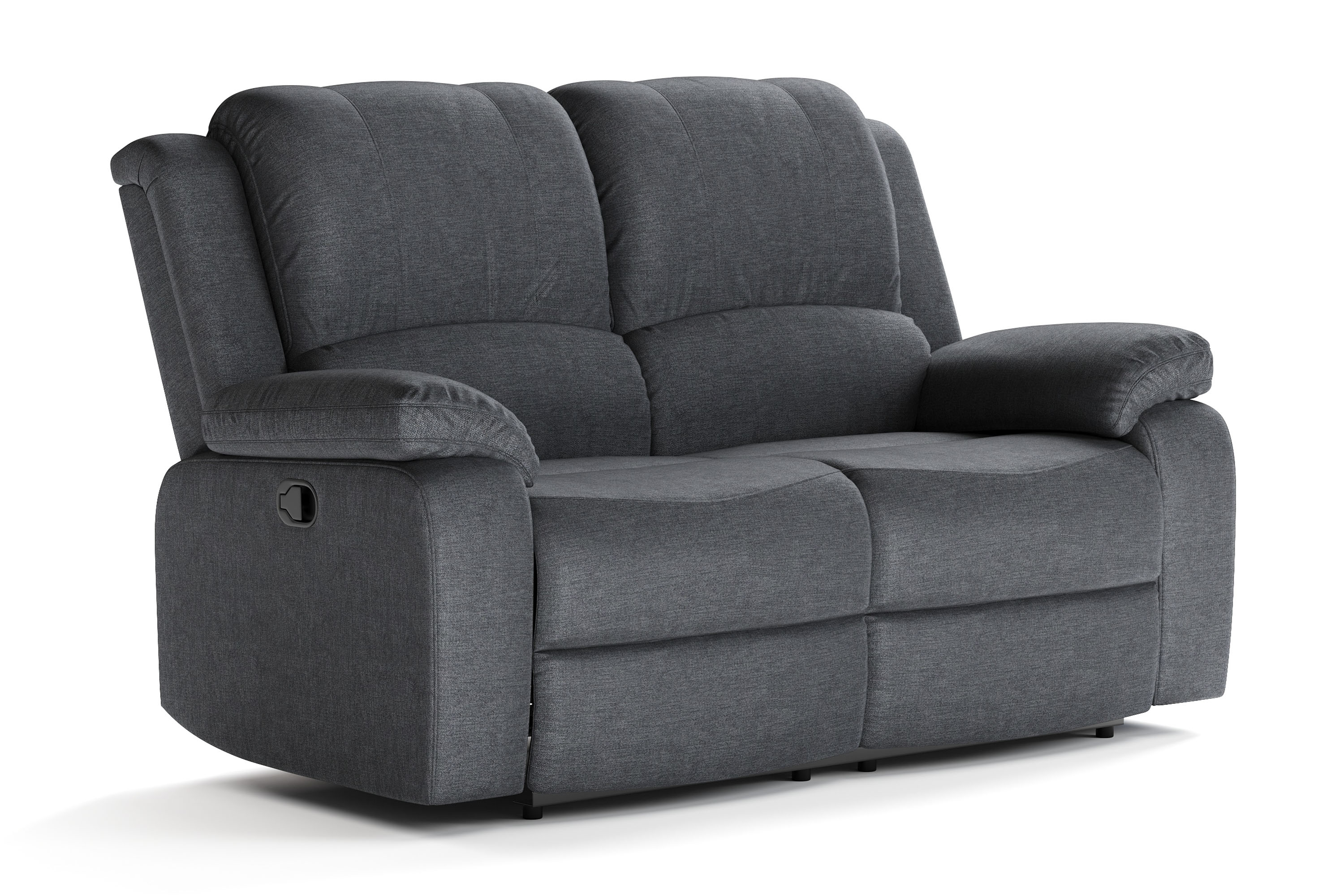 Norbo Liten reclinersoffa Fällbar soffa 2-sits Biosoffa i Tyg Mörkgrå