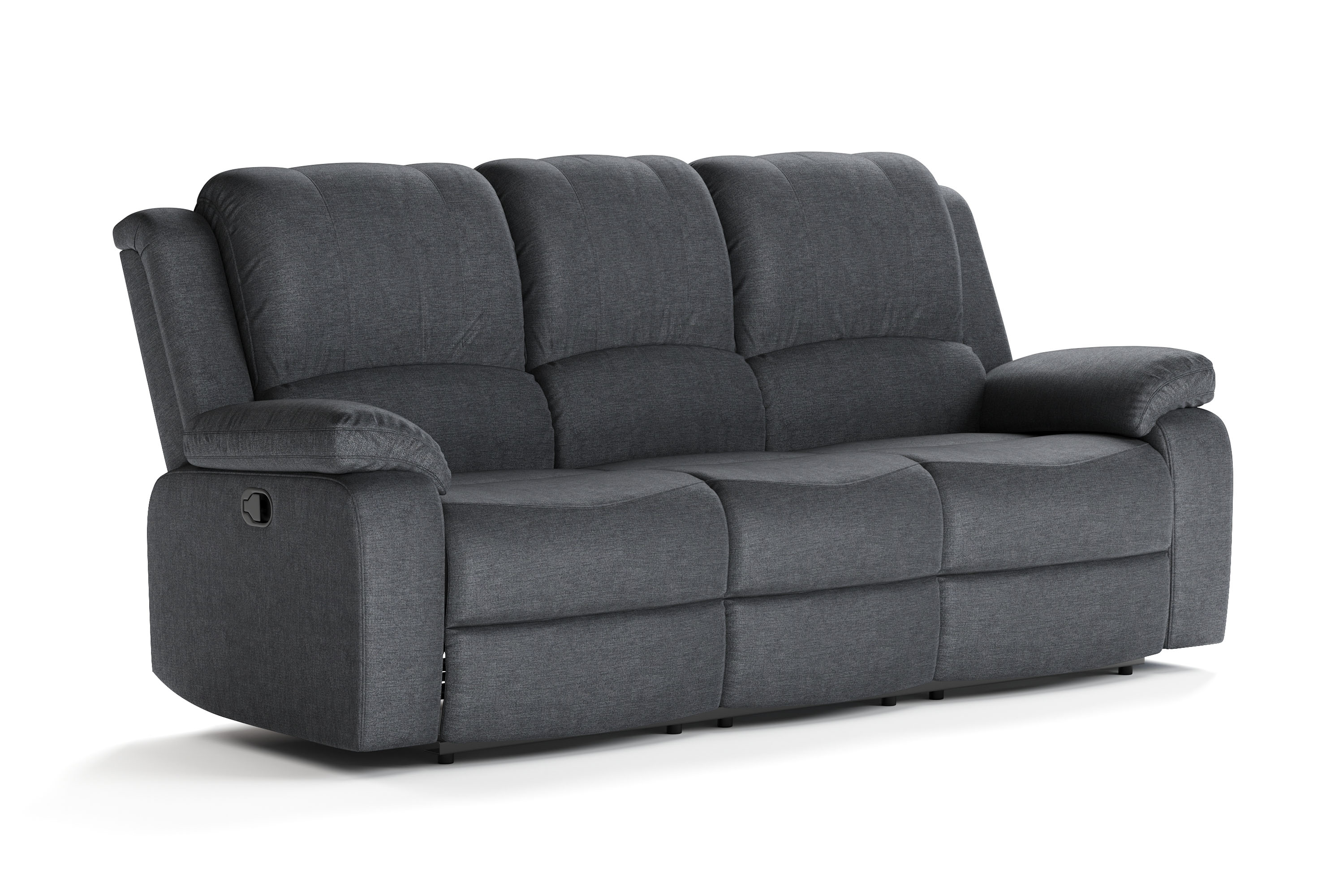 Norbo Reclinersoffa Fällbar soffa 3-sits Biosoffa i Tyg Mörkgrå