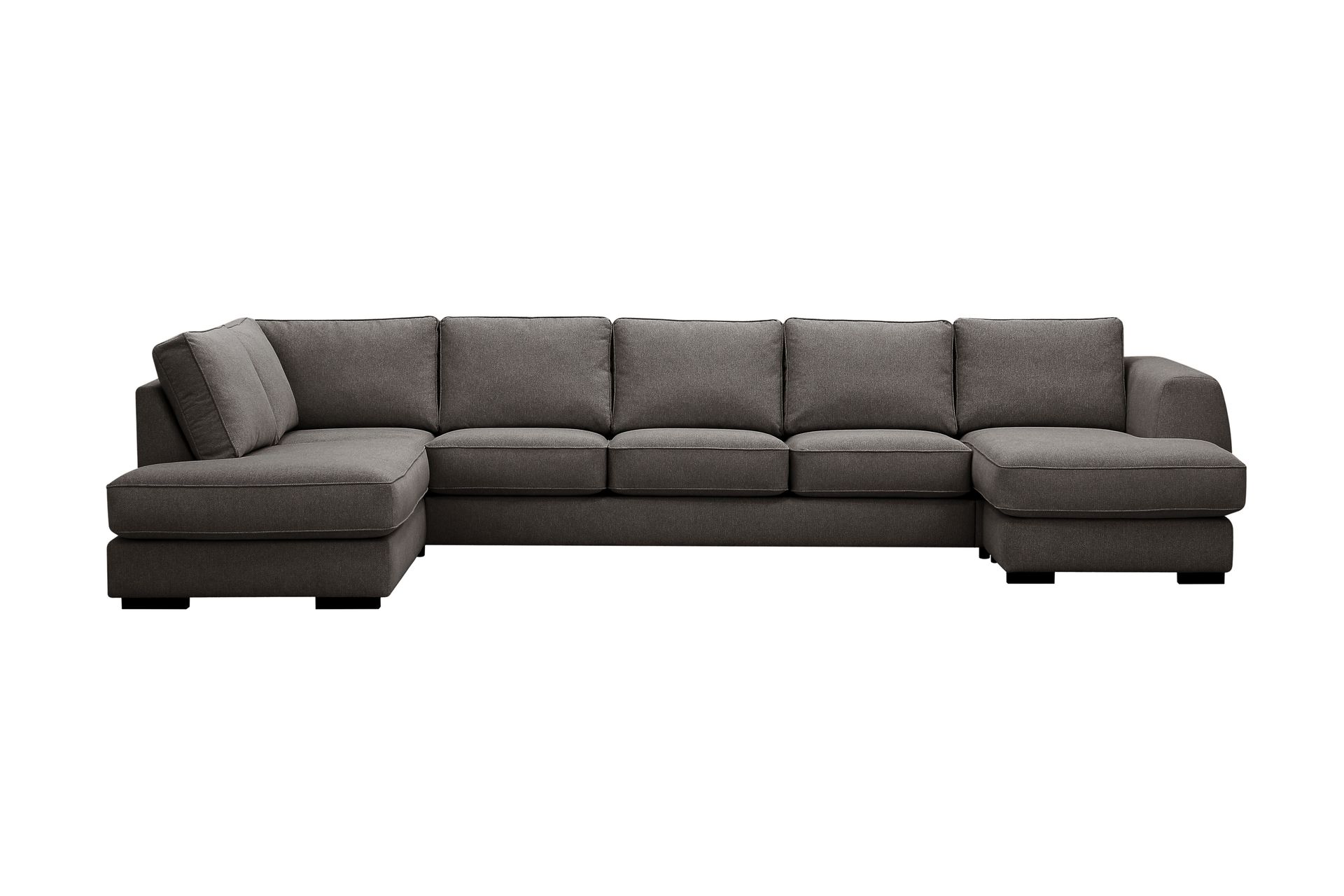 Optus 6-sits U-soffa med Divan och sch&auml;slong h&ouml;ger - M&ouml;rkgr&aring;