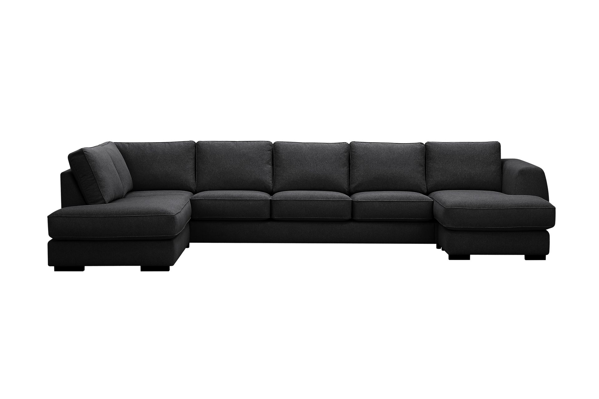 Optus 6-sits U-soffa med Divan och schäslong höger - Svart
