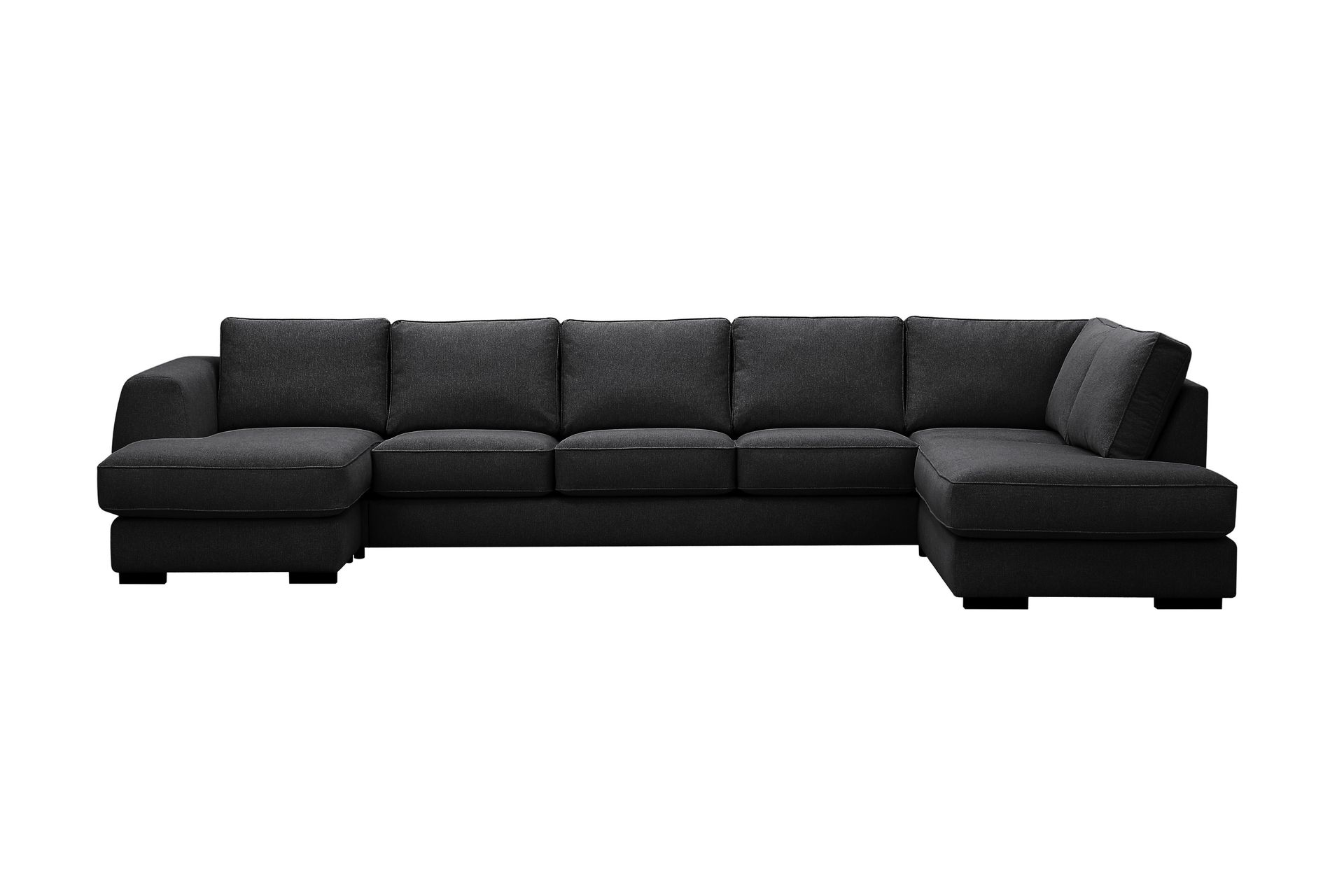 Optus 6-sits U-soffa med Divan och schäslong vänster - Svart