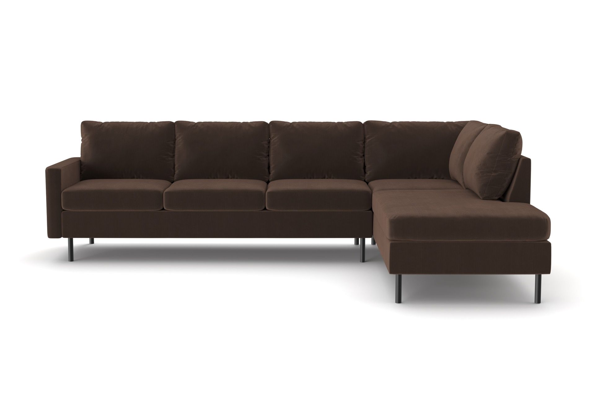 Peppe 4-sits H&ouml;gerv&auml;nd L-formad Sch&auml;slongsoffa i Manchester - Brun