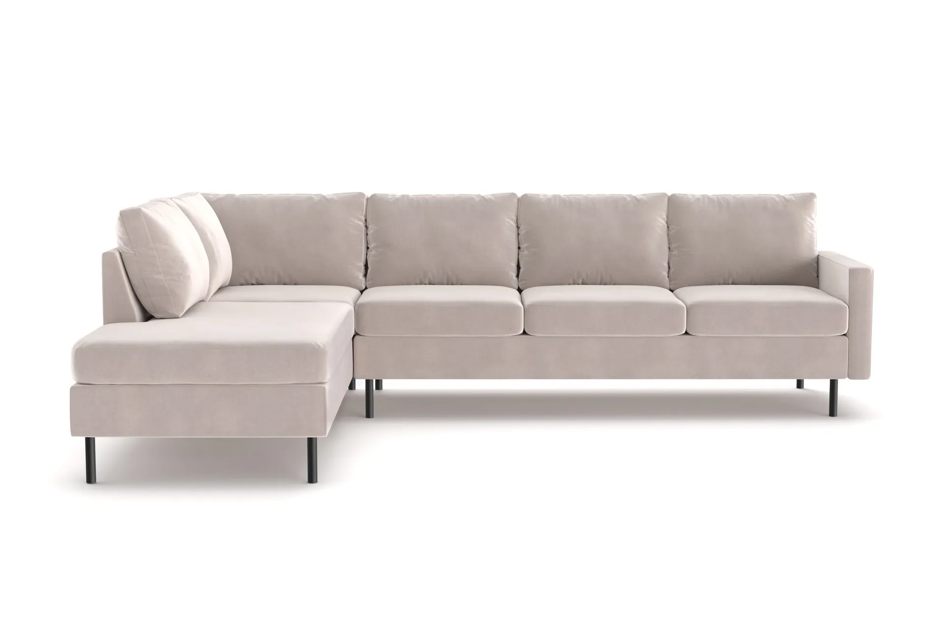 Peppe 4-sits V&auml;nsterv&auml;nd L-formad Sch&auml;slongsoffa i Manchester - Beige