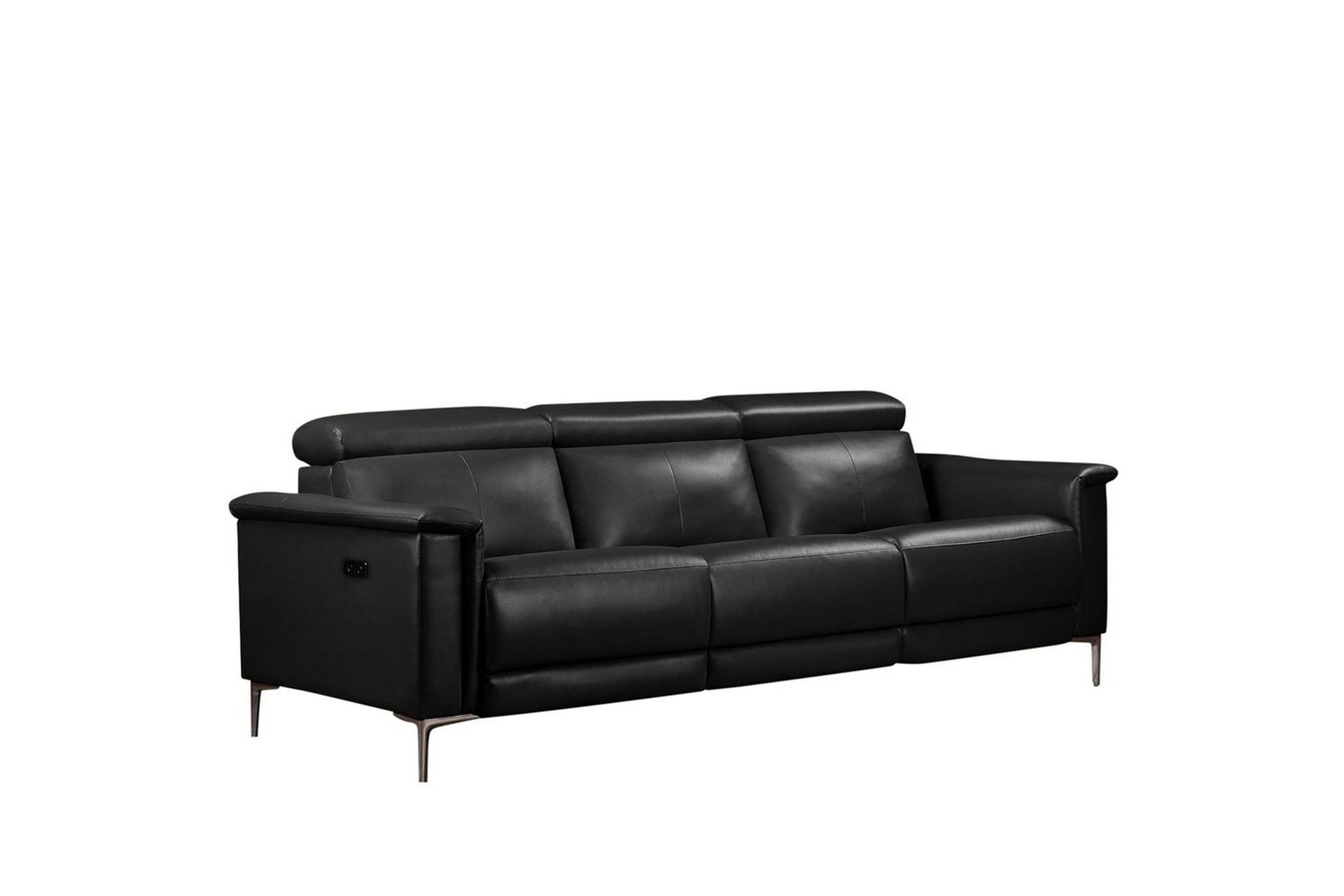 Reclinersoffa utan h&ouml;rn Loft24 3-sitssoffa Lund Cognac Antracit -