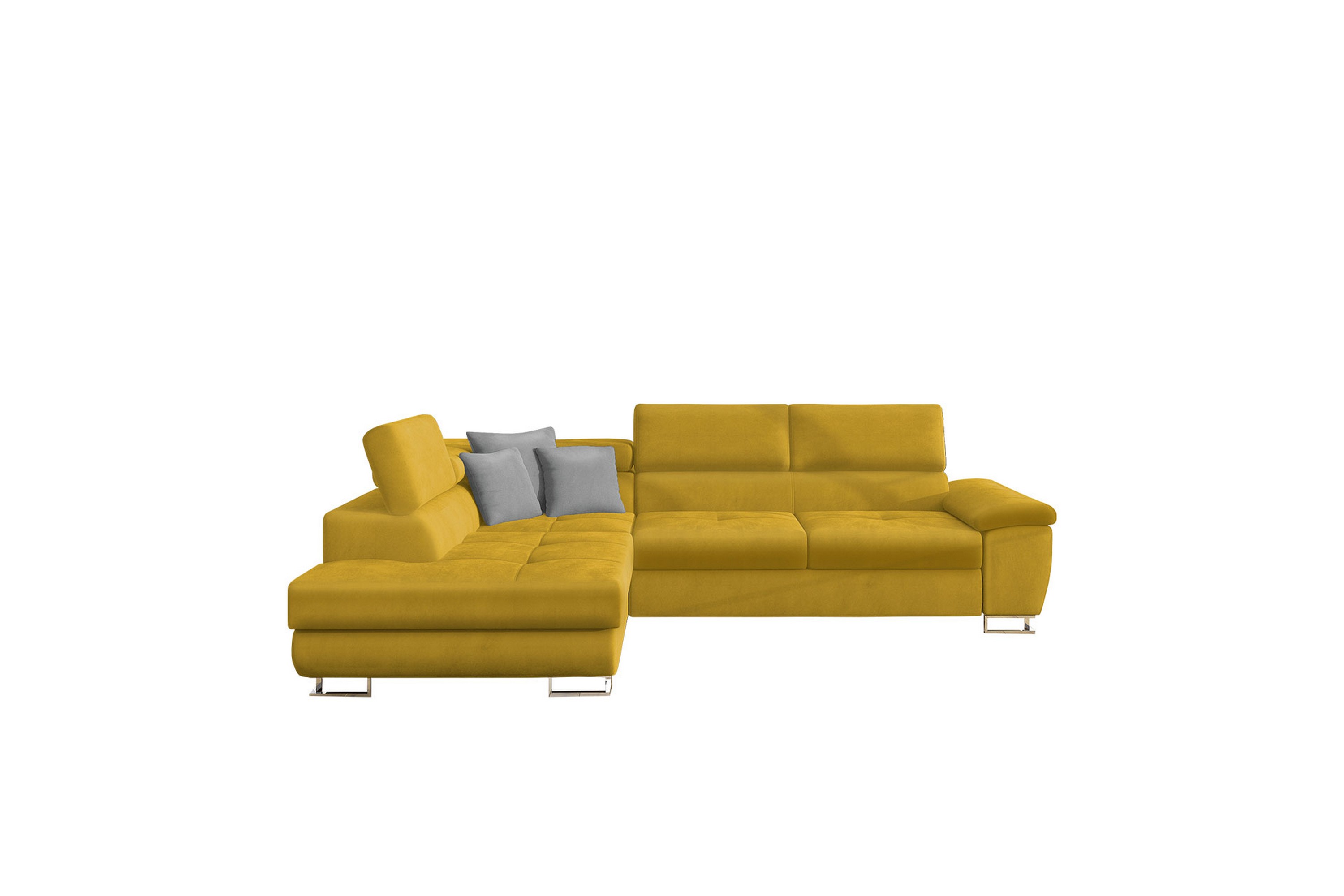 Reginia Soffa med Schäslong 3-sits Gul/Ljusgrå