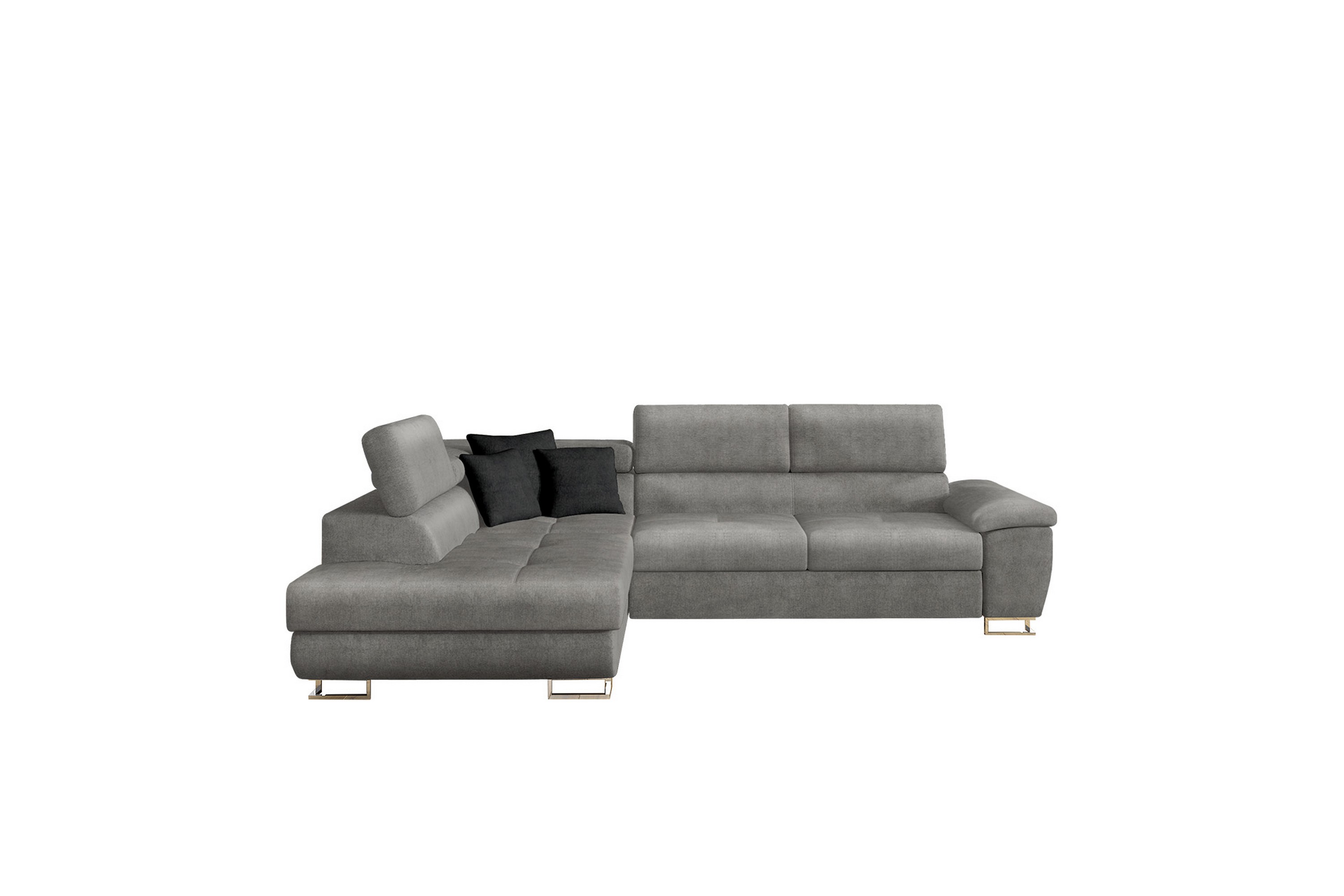 Reginia Soffa med Schäslong 3-sits LjusgråSvart