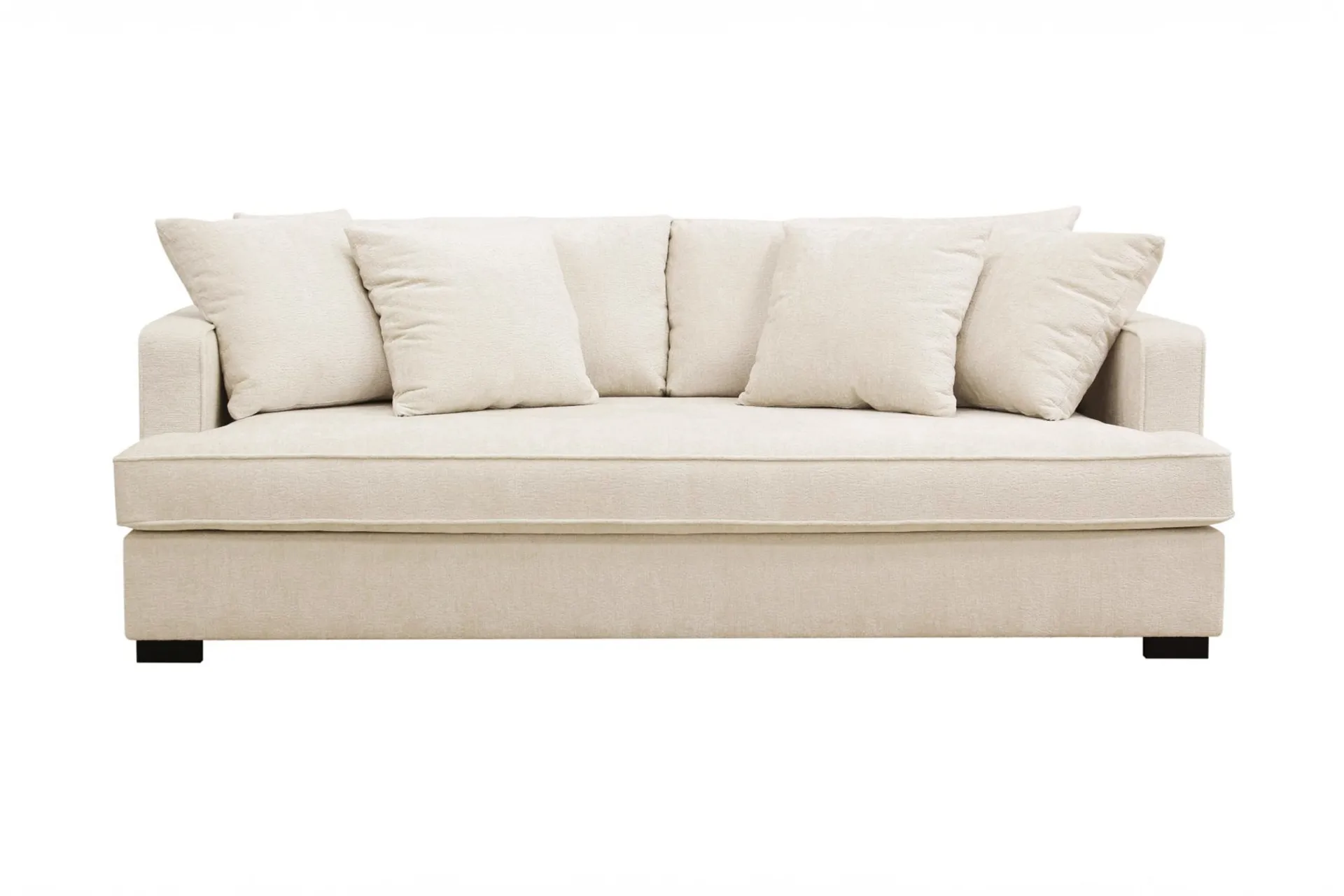 Rossita 3-sits Djup Soffa med hel dyna i Chenille - Beige