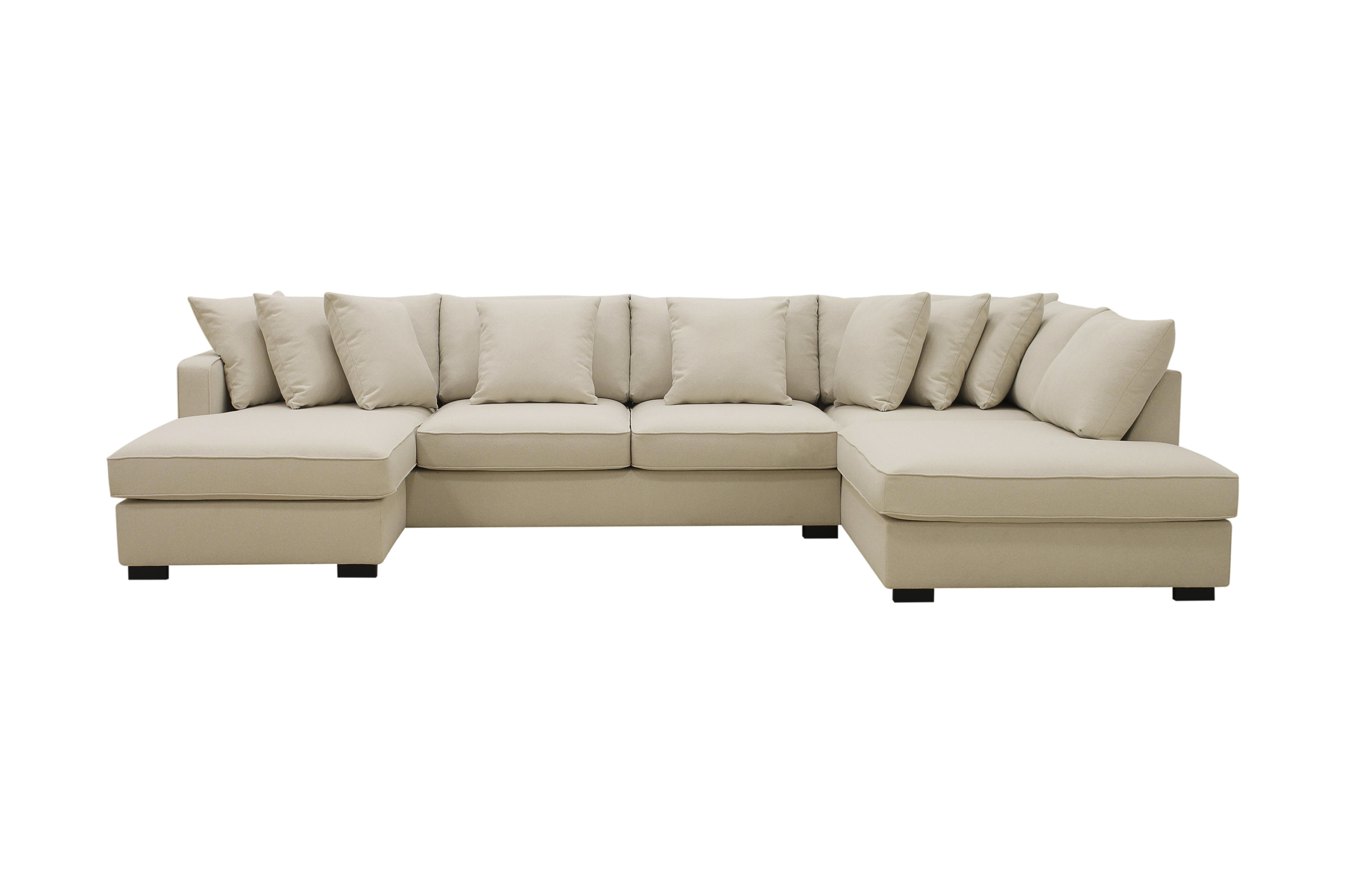 Rossita 5-sits Högervänd U-formad Djup Soffa med Divan och Schäslong i BoucléBeige