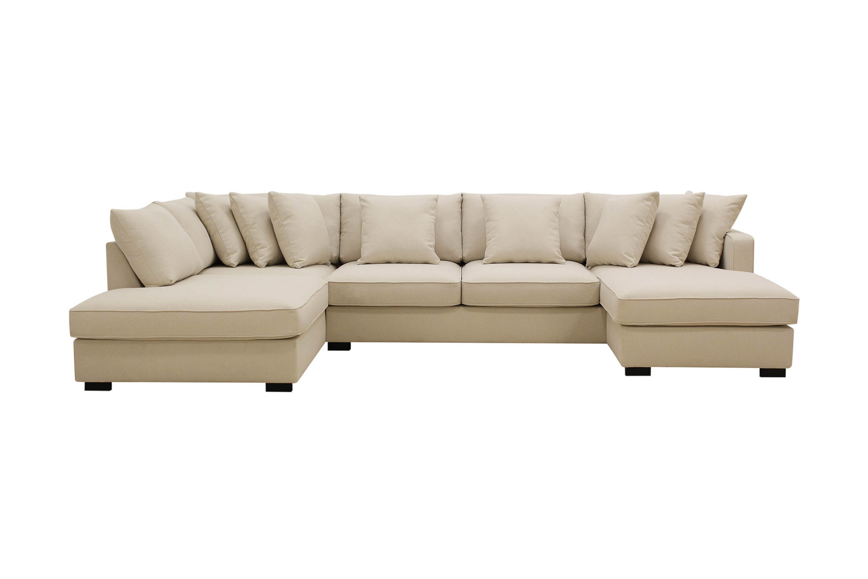 Rossita 5-sits Vänstervänd U-formad Djup Soffa med Divan och Schäslong i BoucléBeige