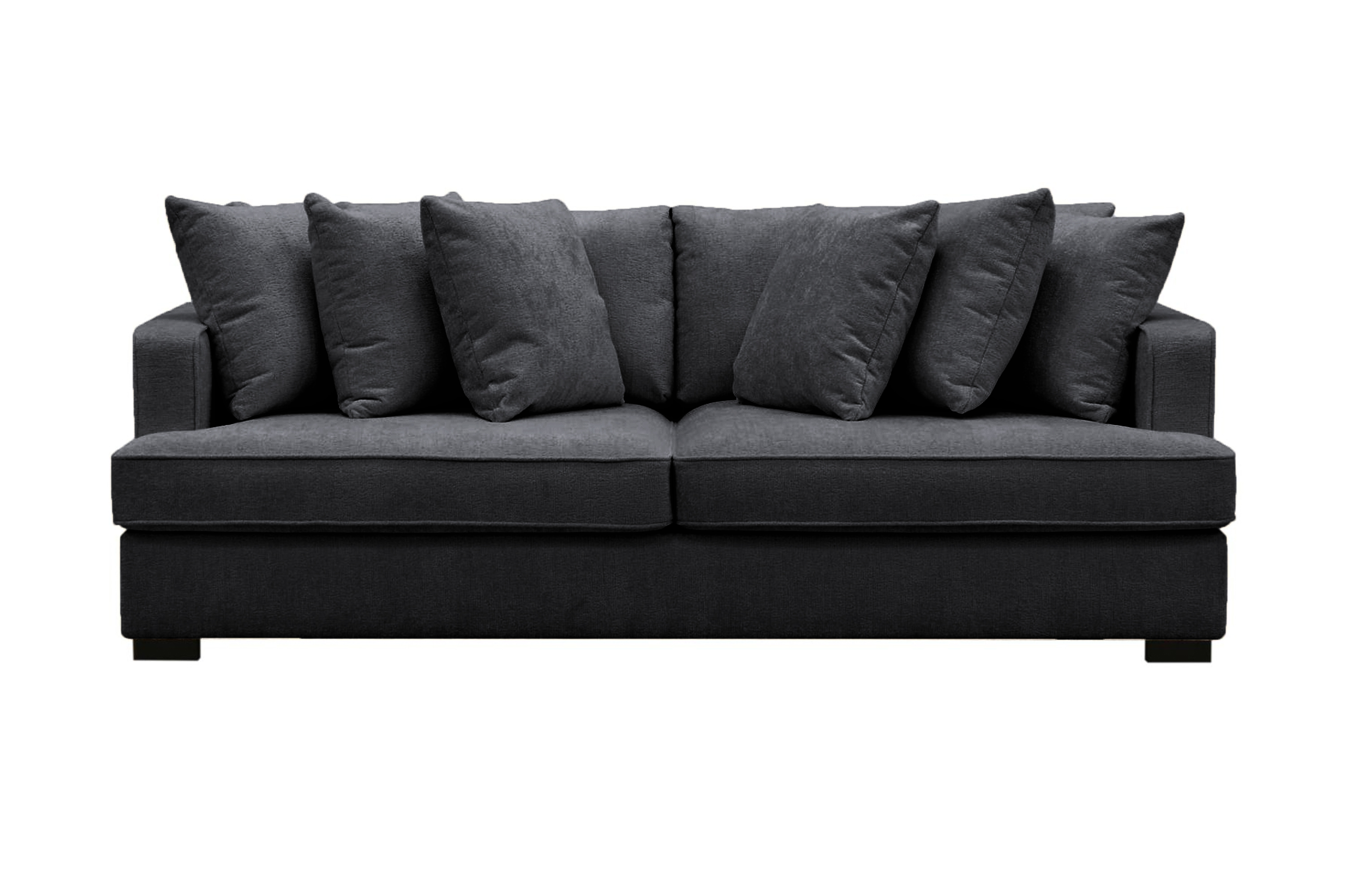 Rossita Djup 4-sits soffa i chenille Svart Mörkgrå