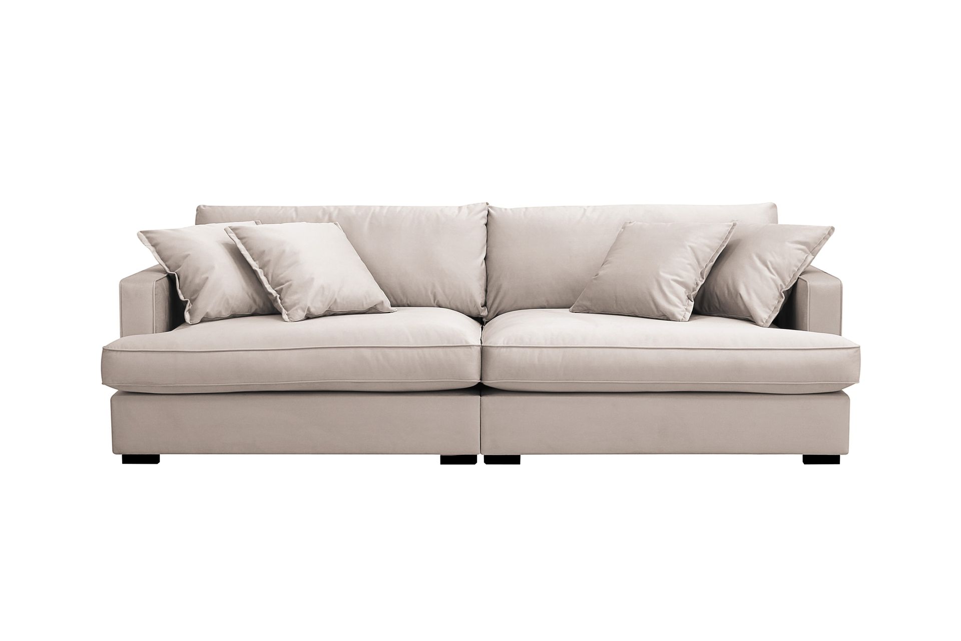 Rossita Lyx 3-sits Extra djup Soffa i Sammet - Beige