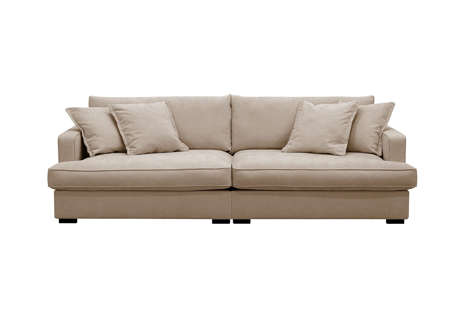 Rossita Lyx 3-sits Extra djup Soffa i Tyg - Ljusbrun